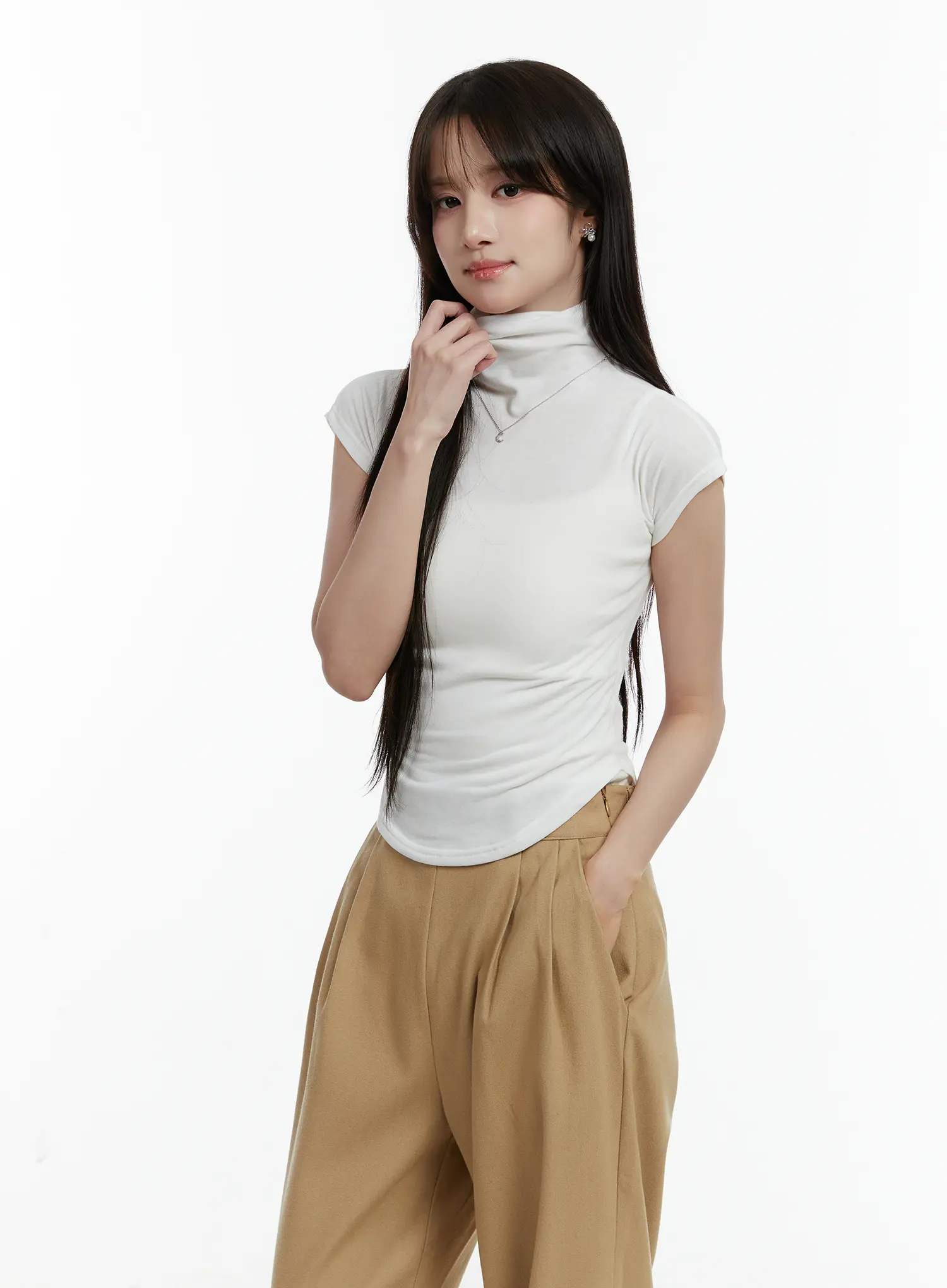 Turtleneck Cap Sleeve Top CD514 - Image 6