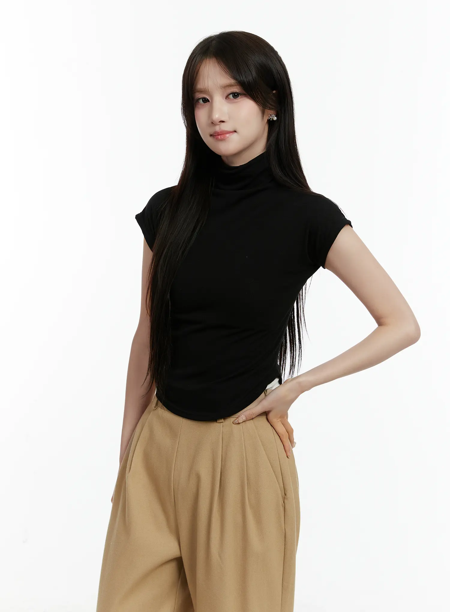 Turtleneck Cap Sleeve Top CD514 - Image 9