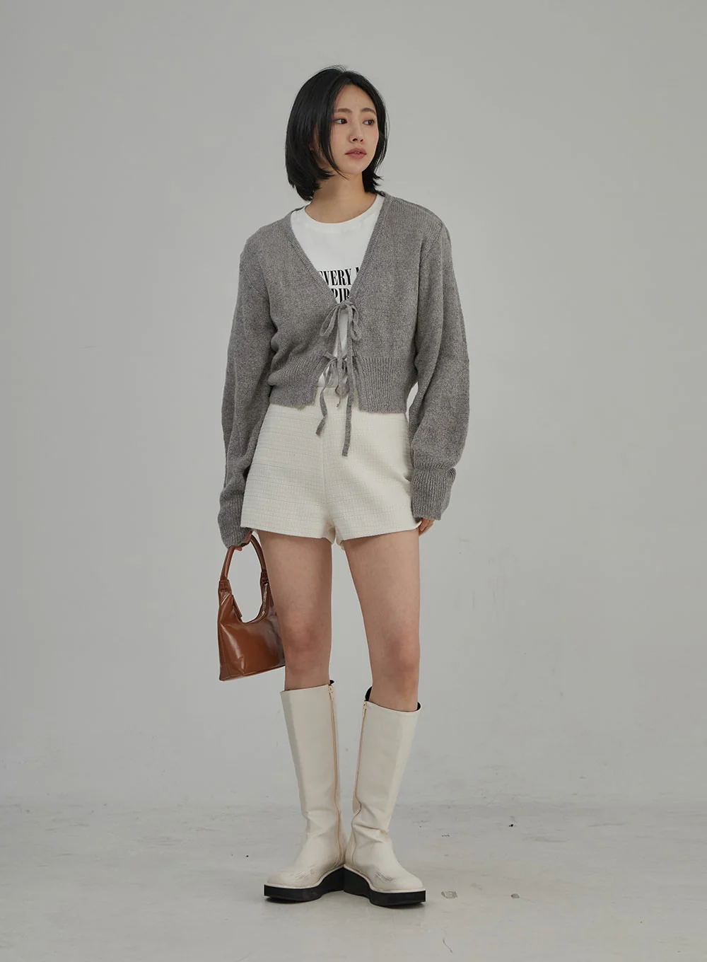 Tweed High Waist Shorts OJ304