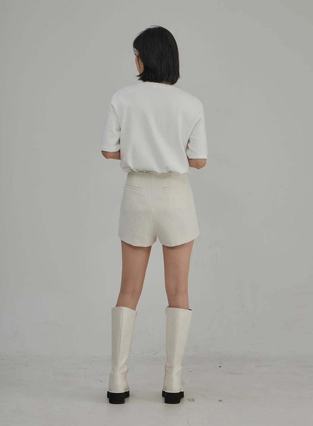 Tweed High Waist Shorts OJ304 - Image 13