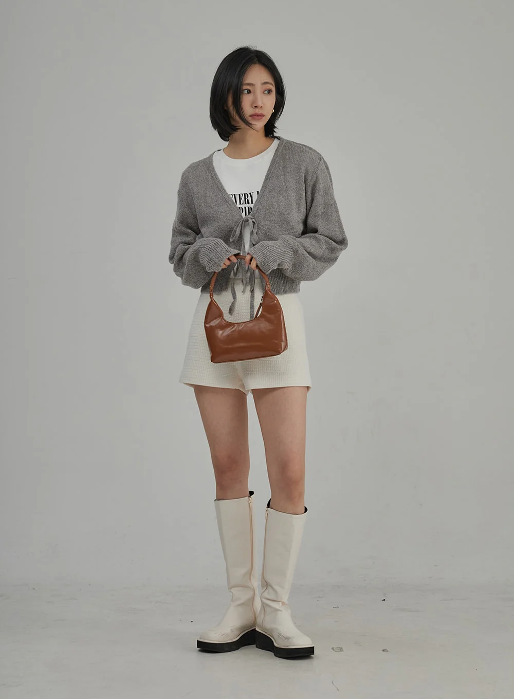 Tweed High Waist Shorts OJ304 - Image 4