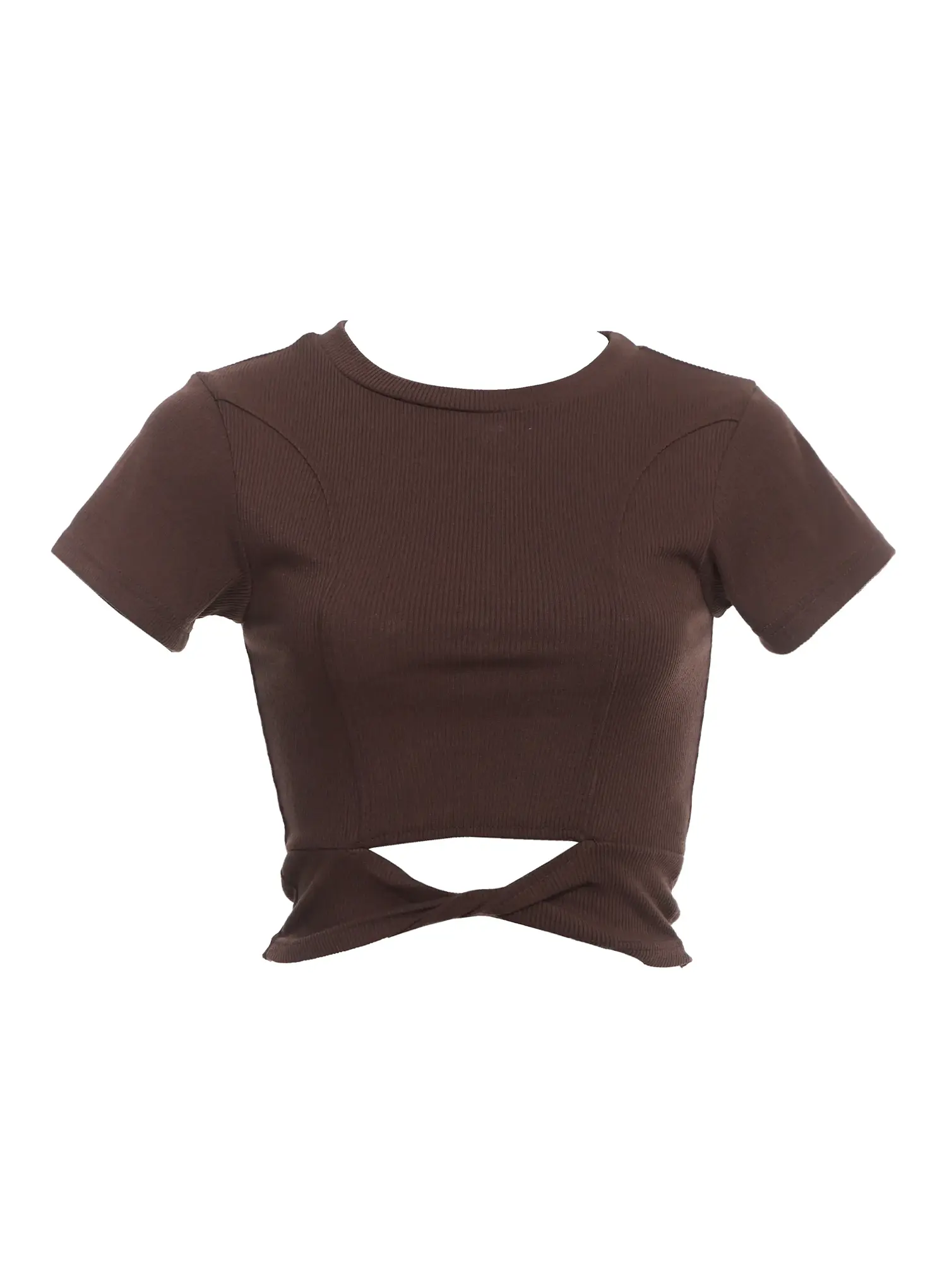 Twisted Knot Front Cropped Tee IC503 - Image 5