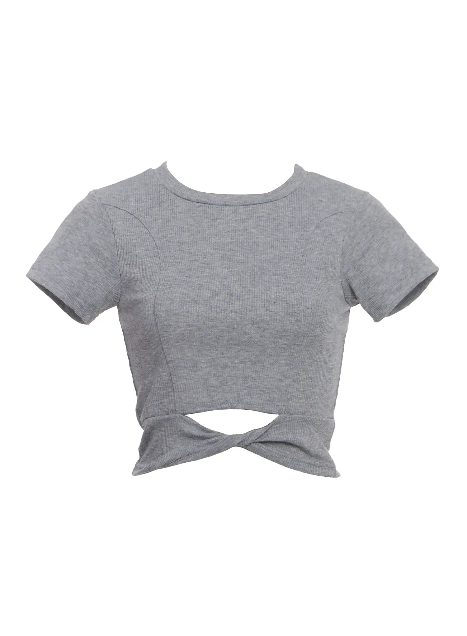 Twisted Knot Front Cropped Tee IC503 - Image 6