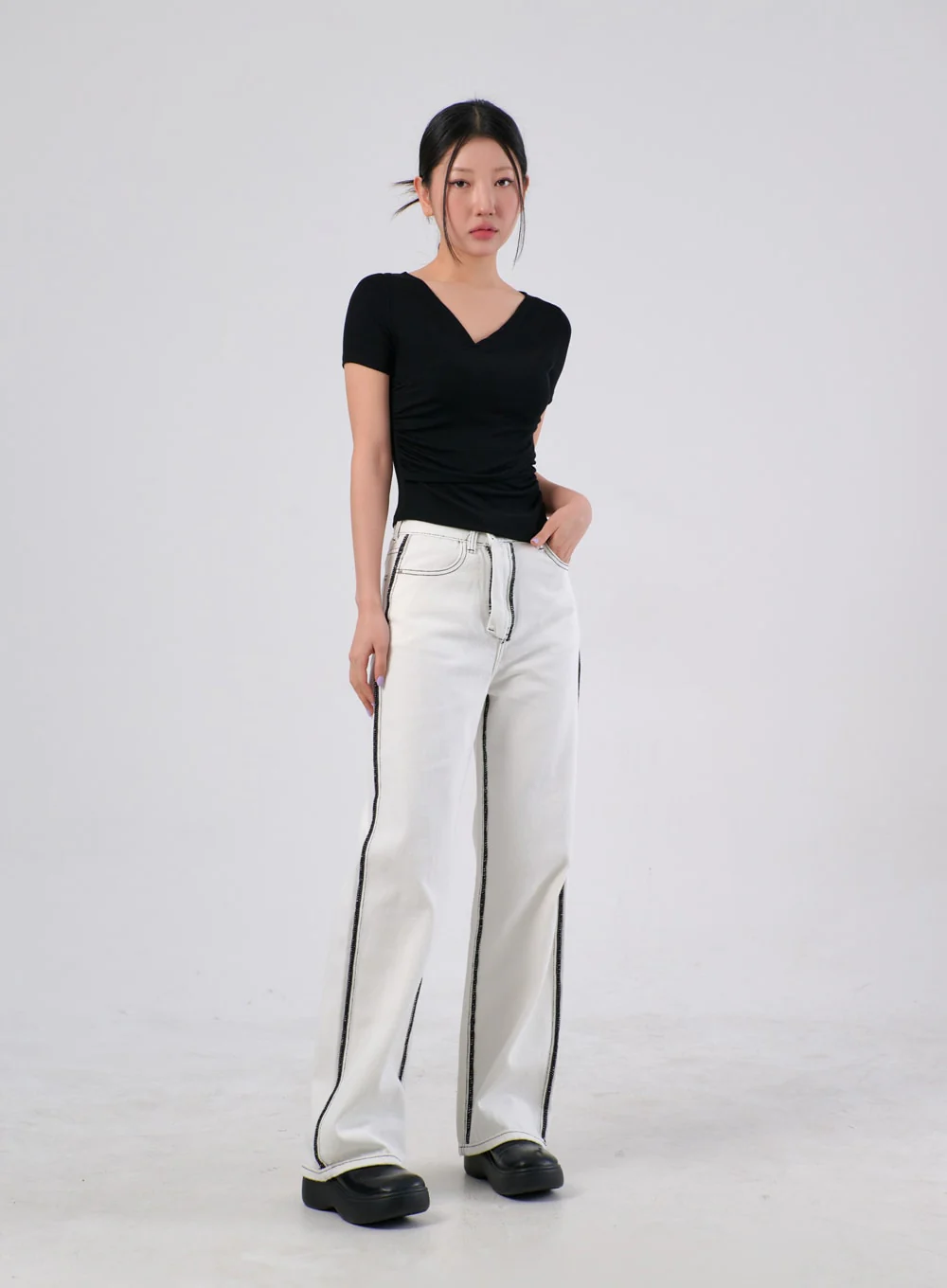 Two Color Cotton Pants IA304 - Image 9
