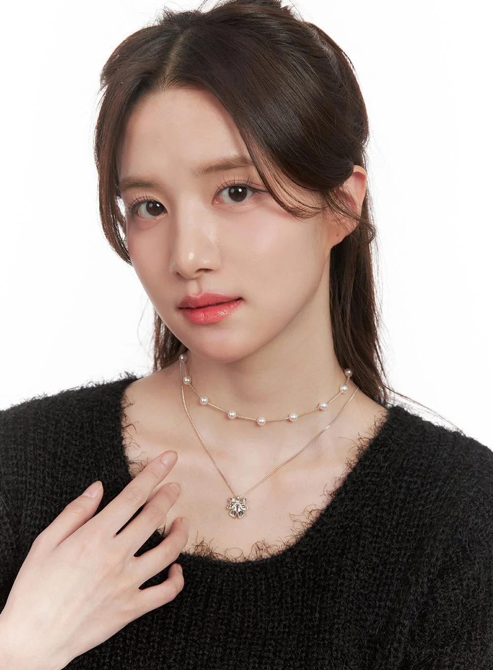 Two-Line Ribbon Necklace CJ515 - Image 2