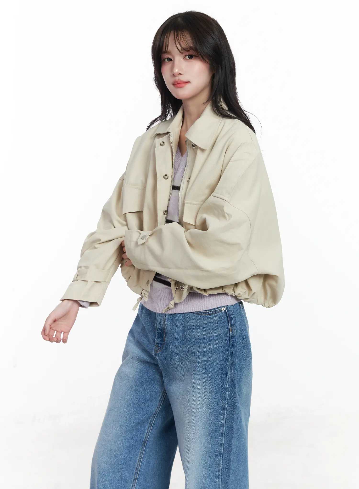 Two-Pocket String Short Jacket IJ529 - Image 12