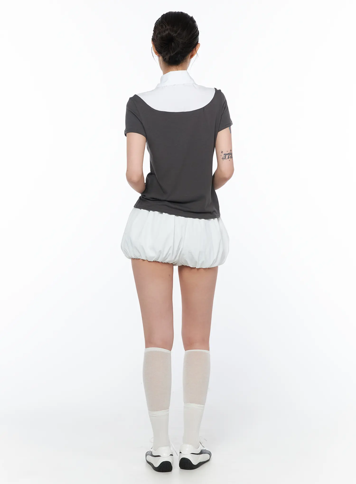 Two-Tone Collared Short Sleeve Tee CA527 - Image 5