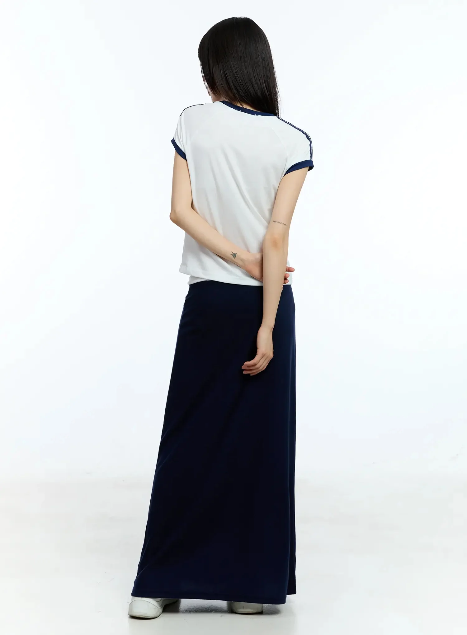 Two-Tone Comfy Maxi Skirt IU523 - Image 12