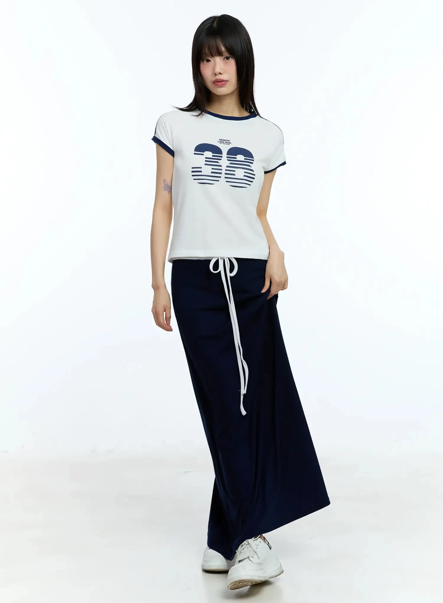Two-Tone Comfy Maxi Skirt IU523 - Image 6