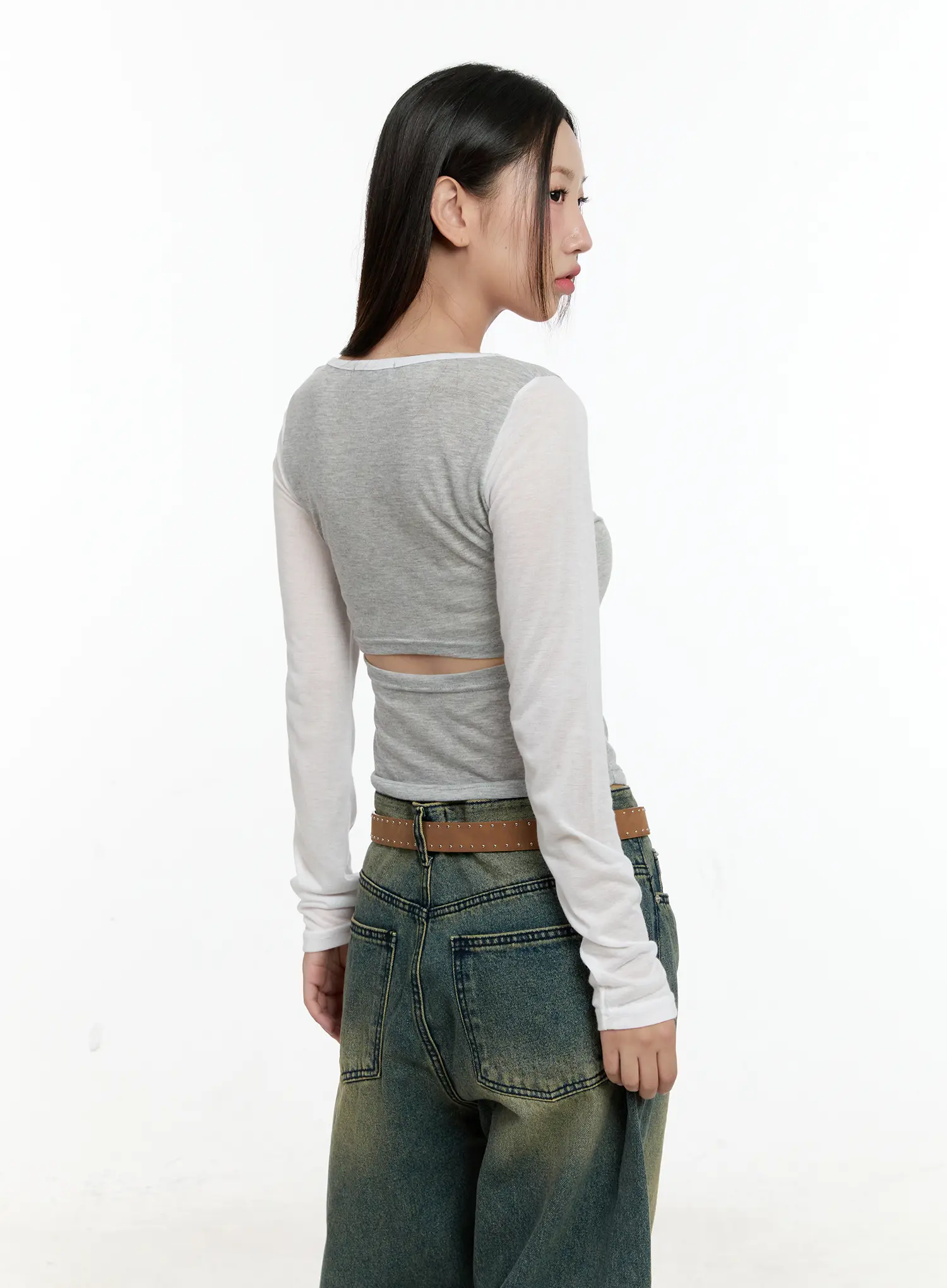 Two-Tone Long-Sleeve Top CL531 - Image 10