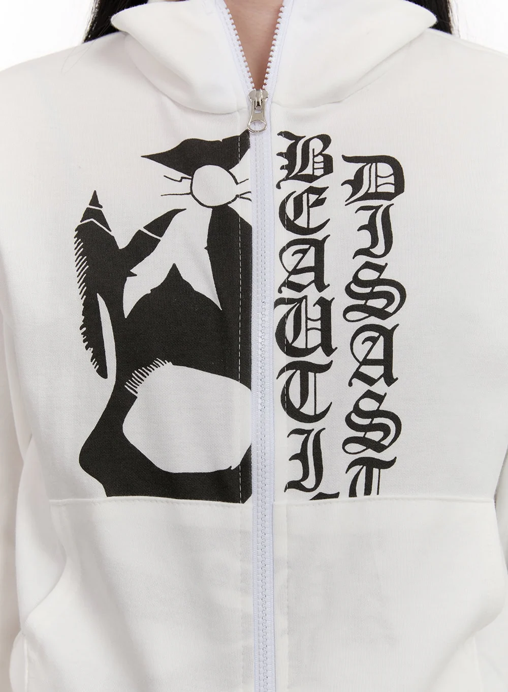 Two-Way Graphic Zip-Up Sweatshirt CJ531 - Image 7