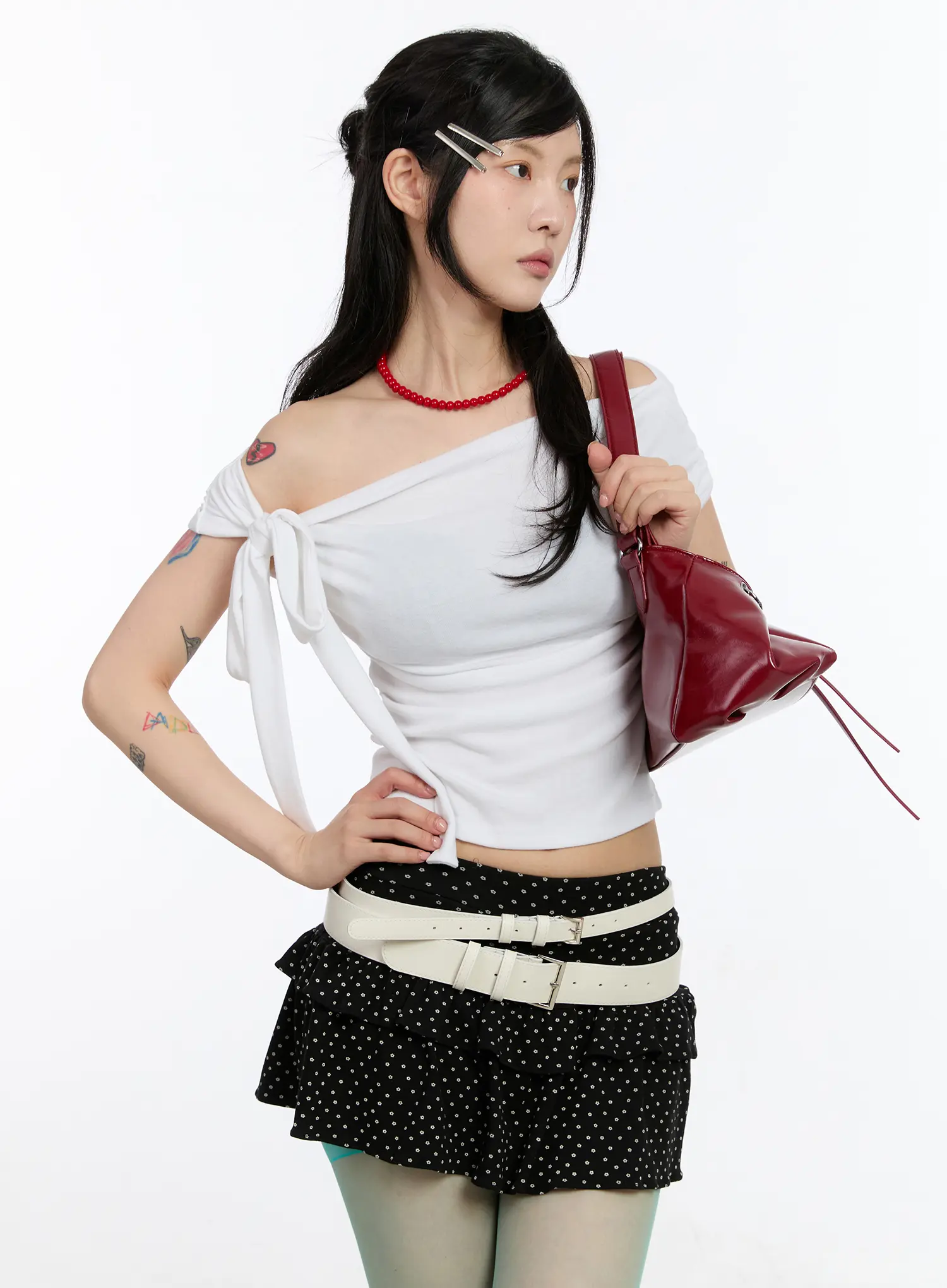 Two-Way Tie Shirring Top CA508
