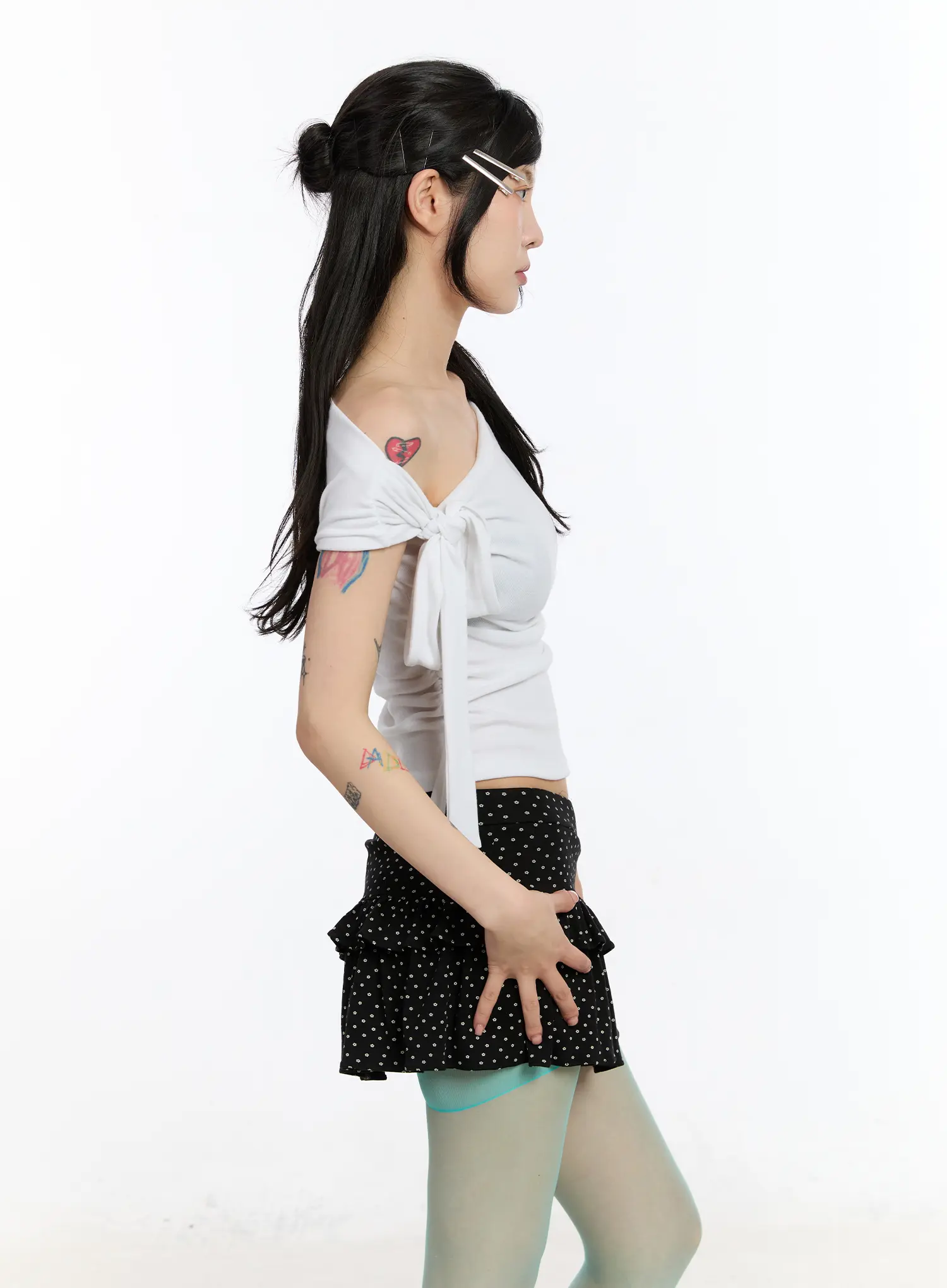 Two-Way Tie Shirring Top CA508 - Image 5