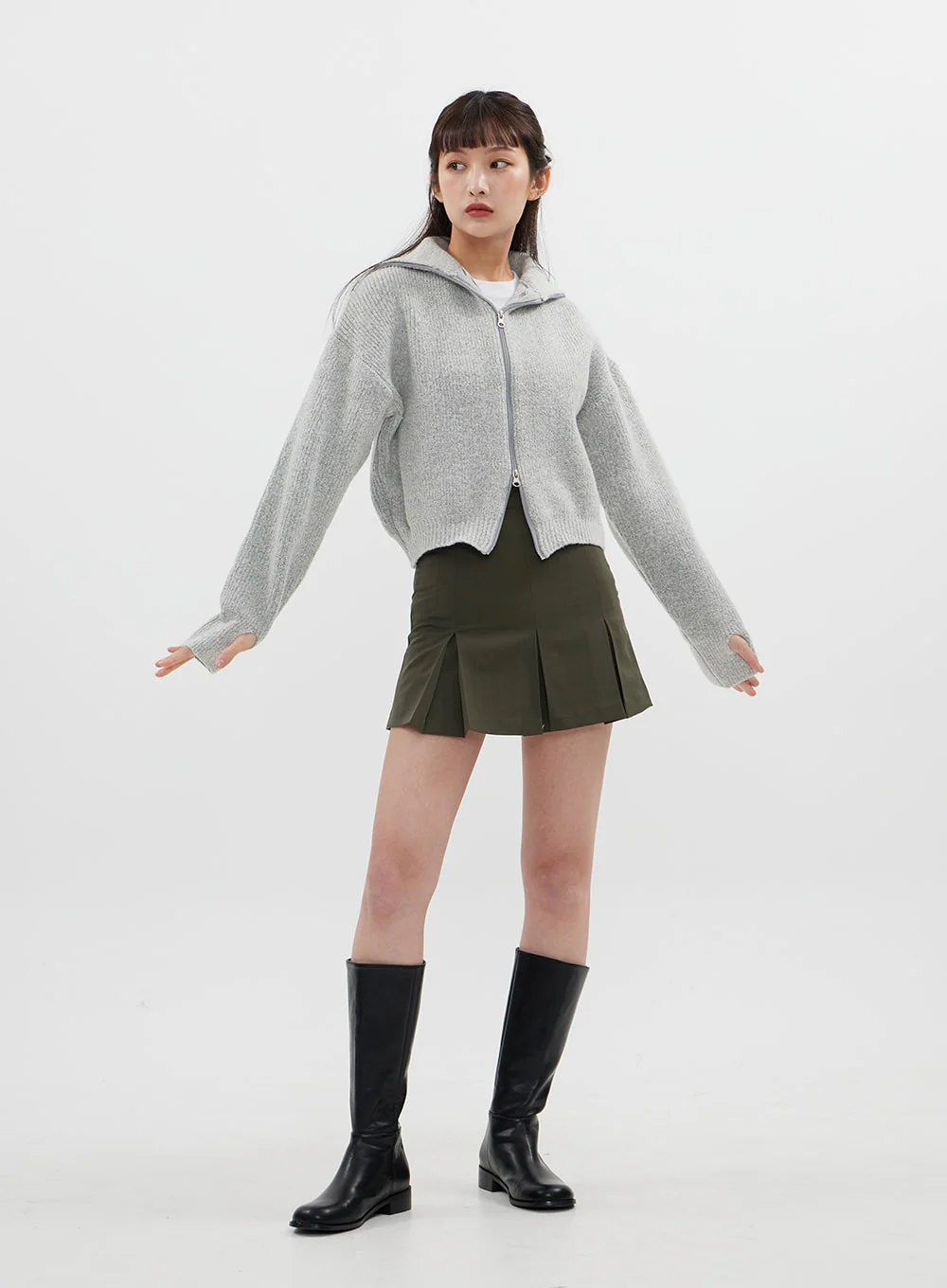 Two Way Zip Up Knit C7102 - Image 12