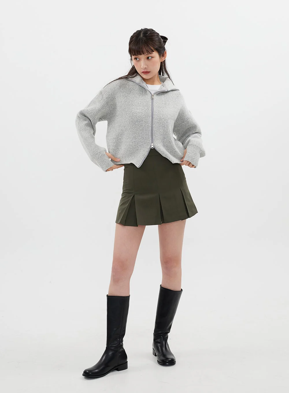 Two Way Zip Up Knit C7102 - Image 3