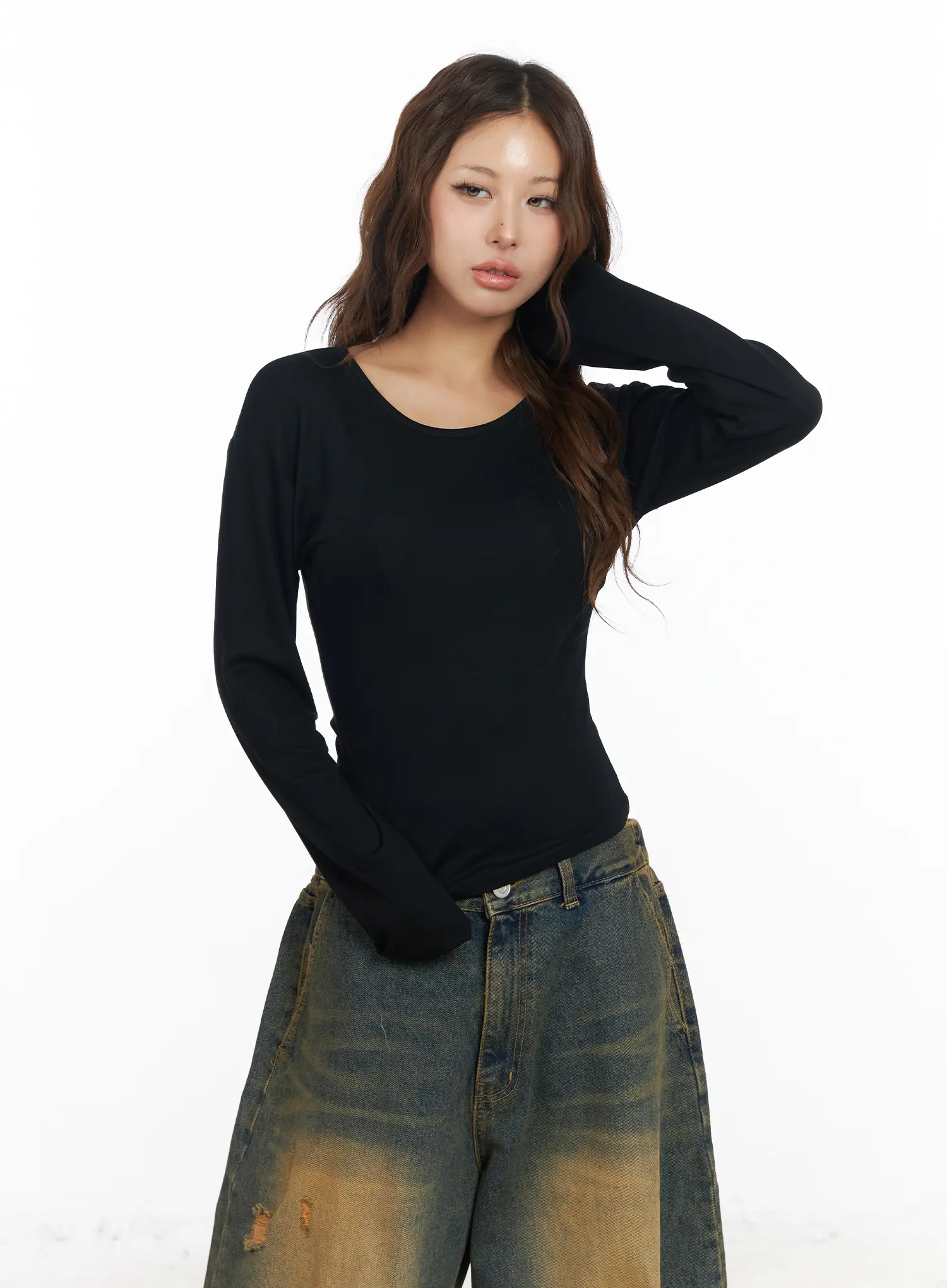 U-Neck Long Sleeve Top CF512 - Image 8
