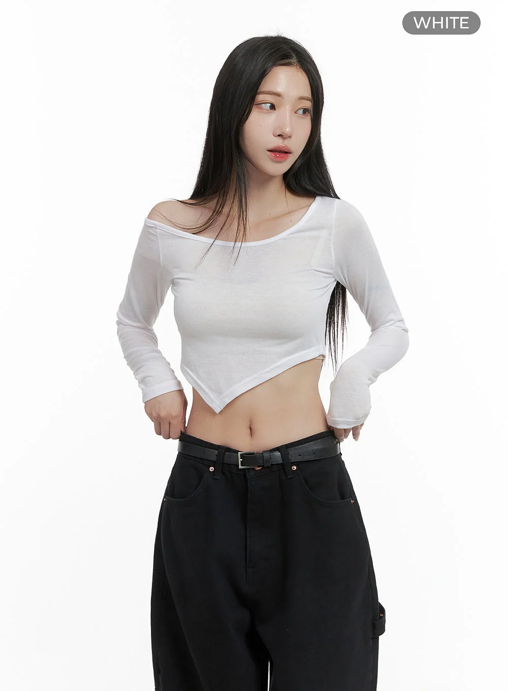 Unbalanced One-Shoulder Crop Top CS430 - Image 7