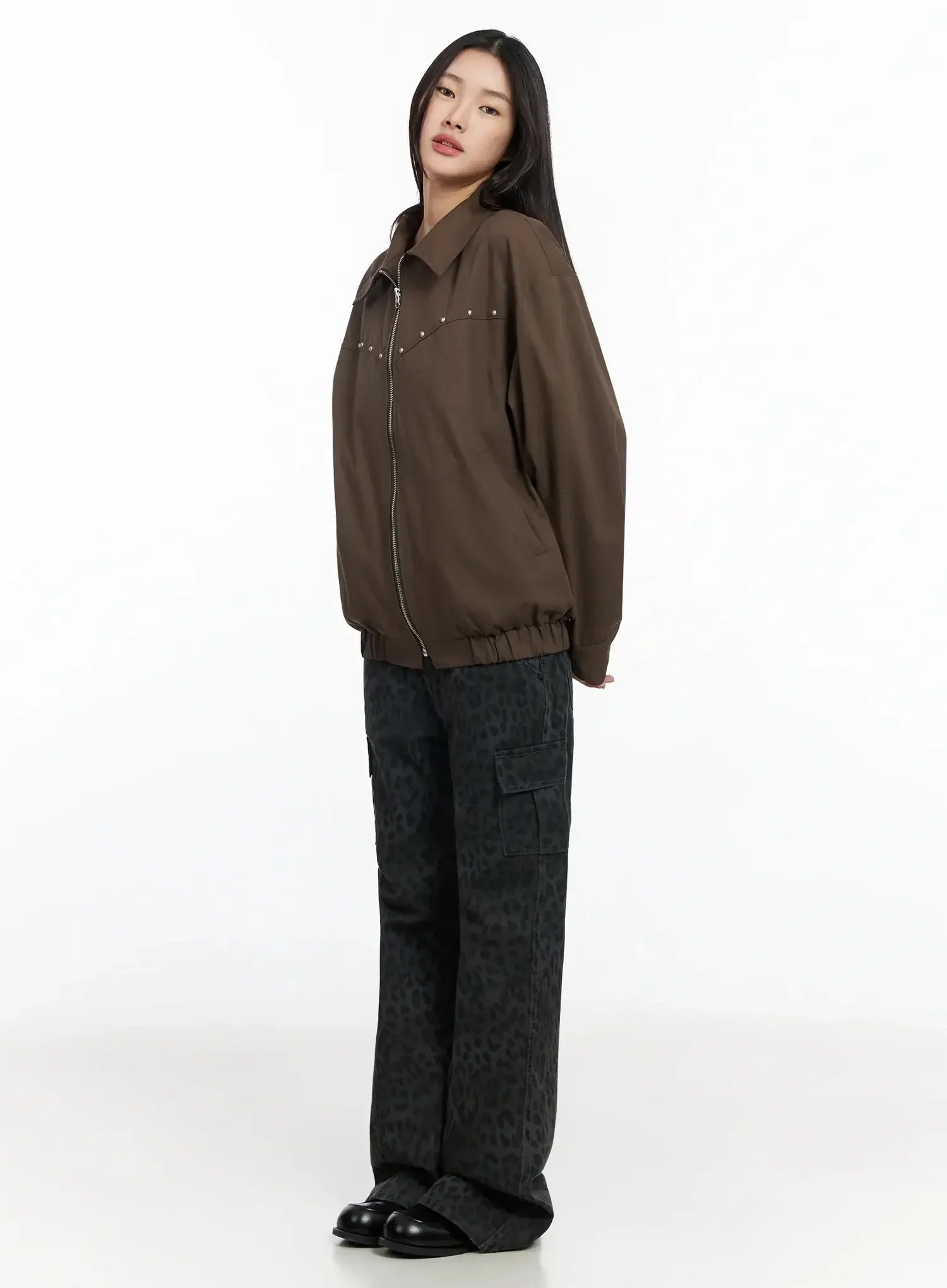 Urban Studded Bomber Jacket IA508 - Image 5