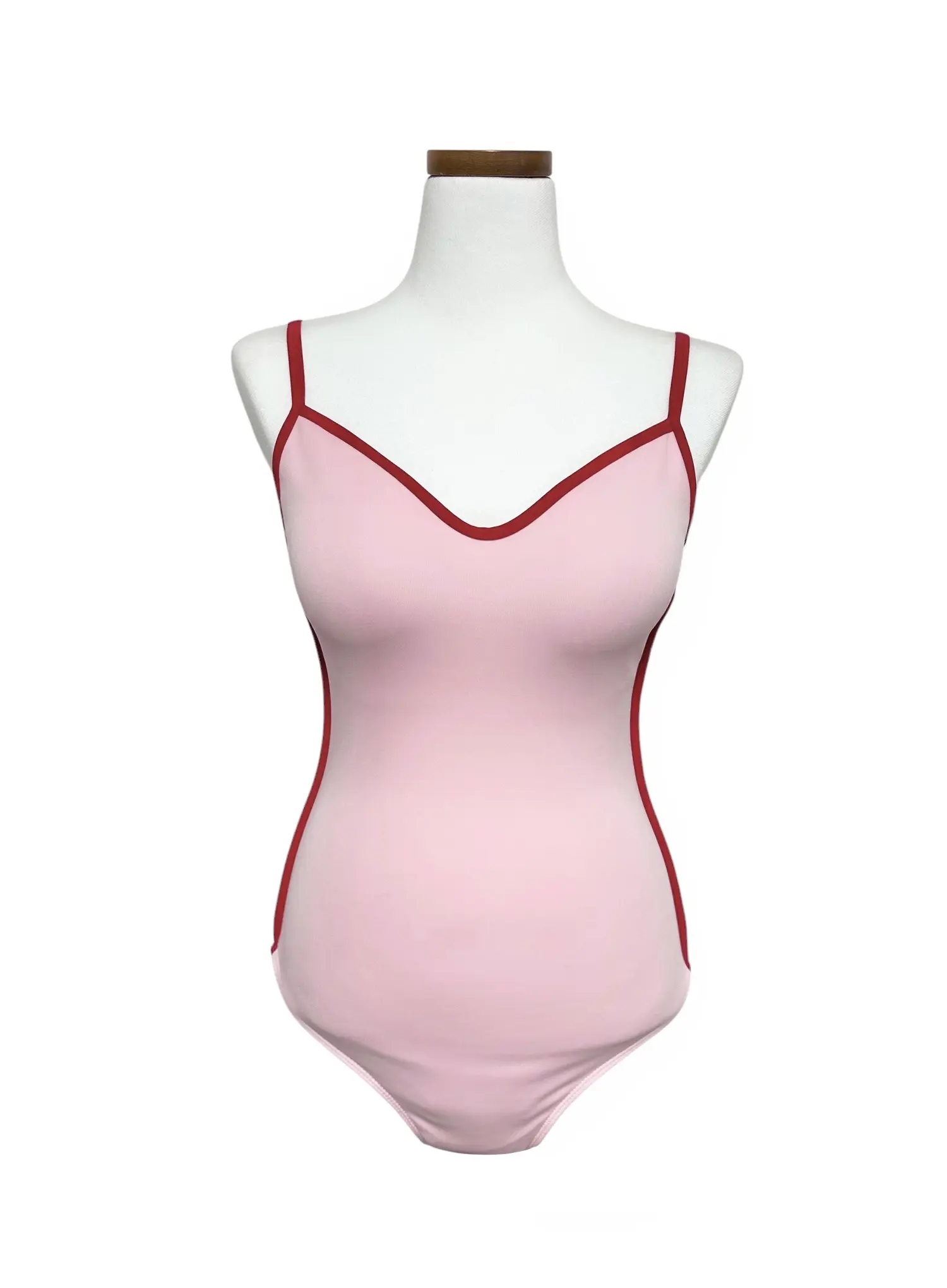 V-Neck Contrast Trim One Piece Swimsuit IY514 - Image 5
