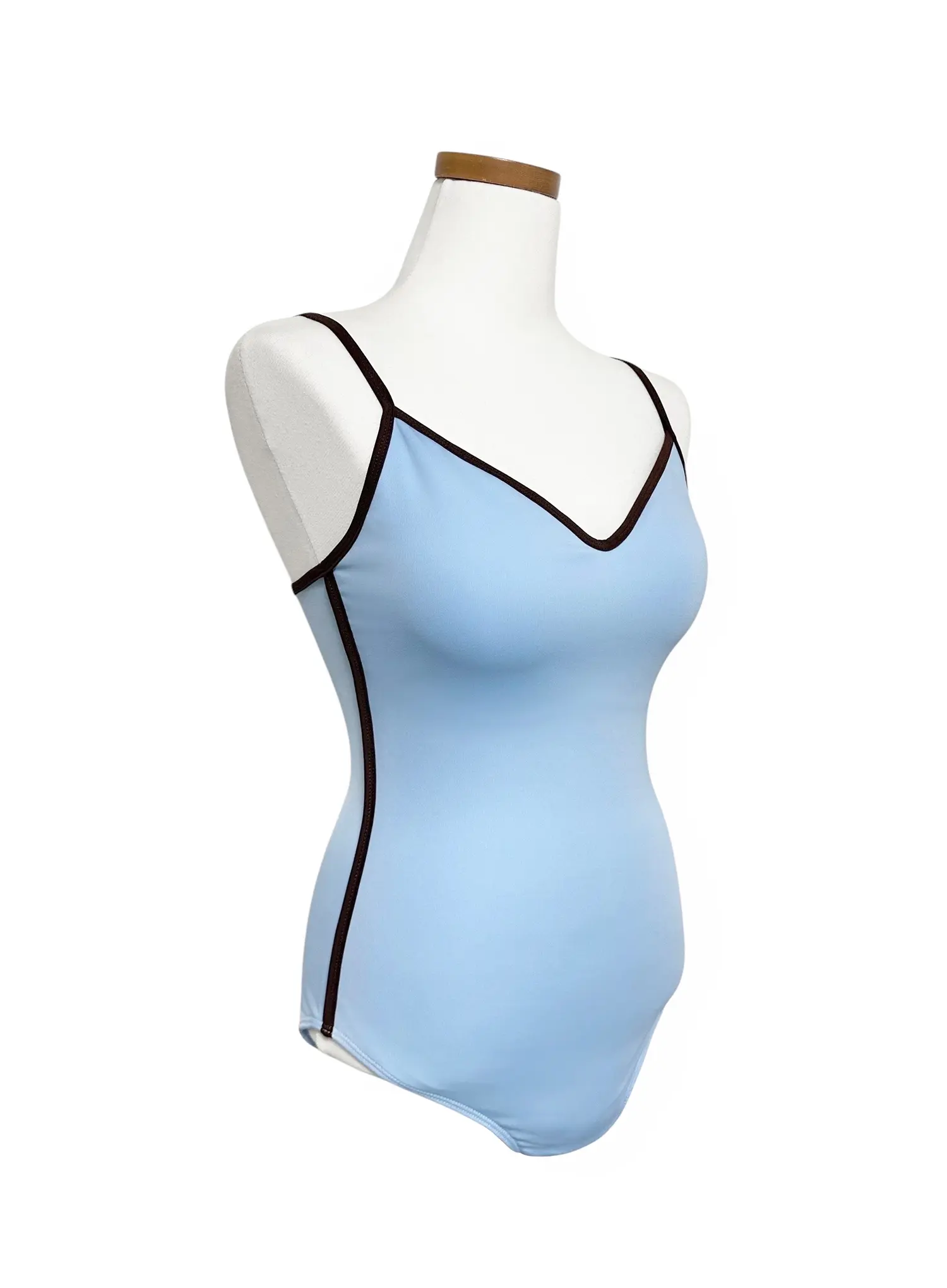 V-Neck Contrast Trim One Piece Swimsuit IY514 - Image 7