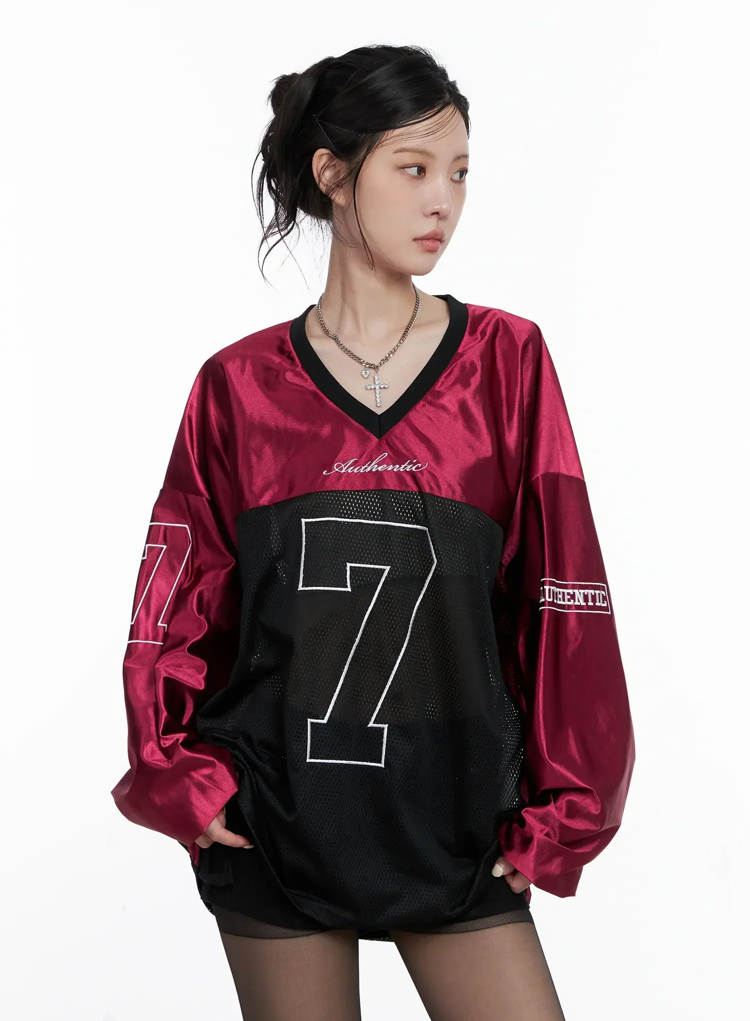 V-Neck Graphic Jersey Top CS512 - Image 4