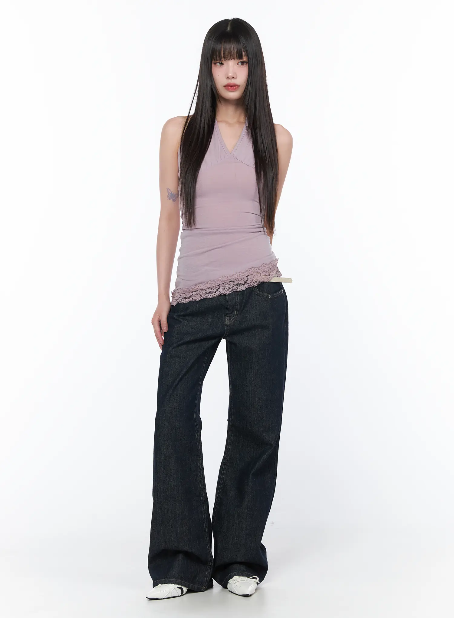 V-Neck Halter Lace Trim Top CA529 - Image 6