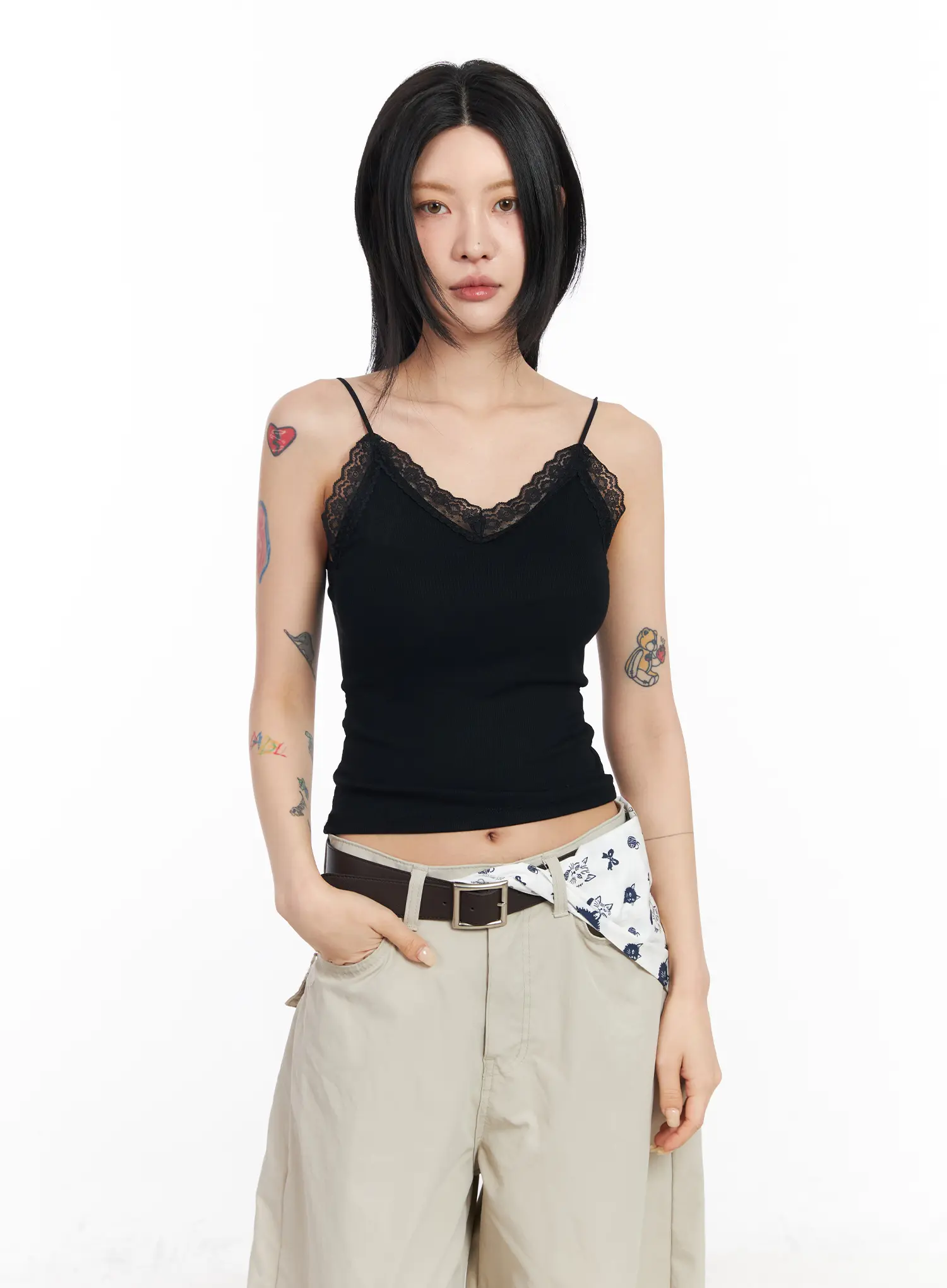 V-Neck Lace Camisole Top CF526 - Image 2