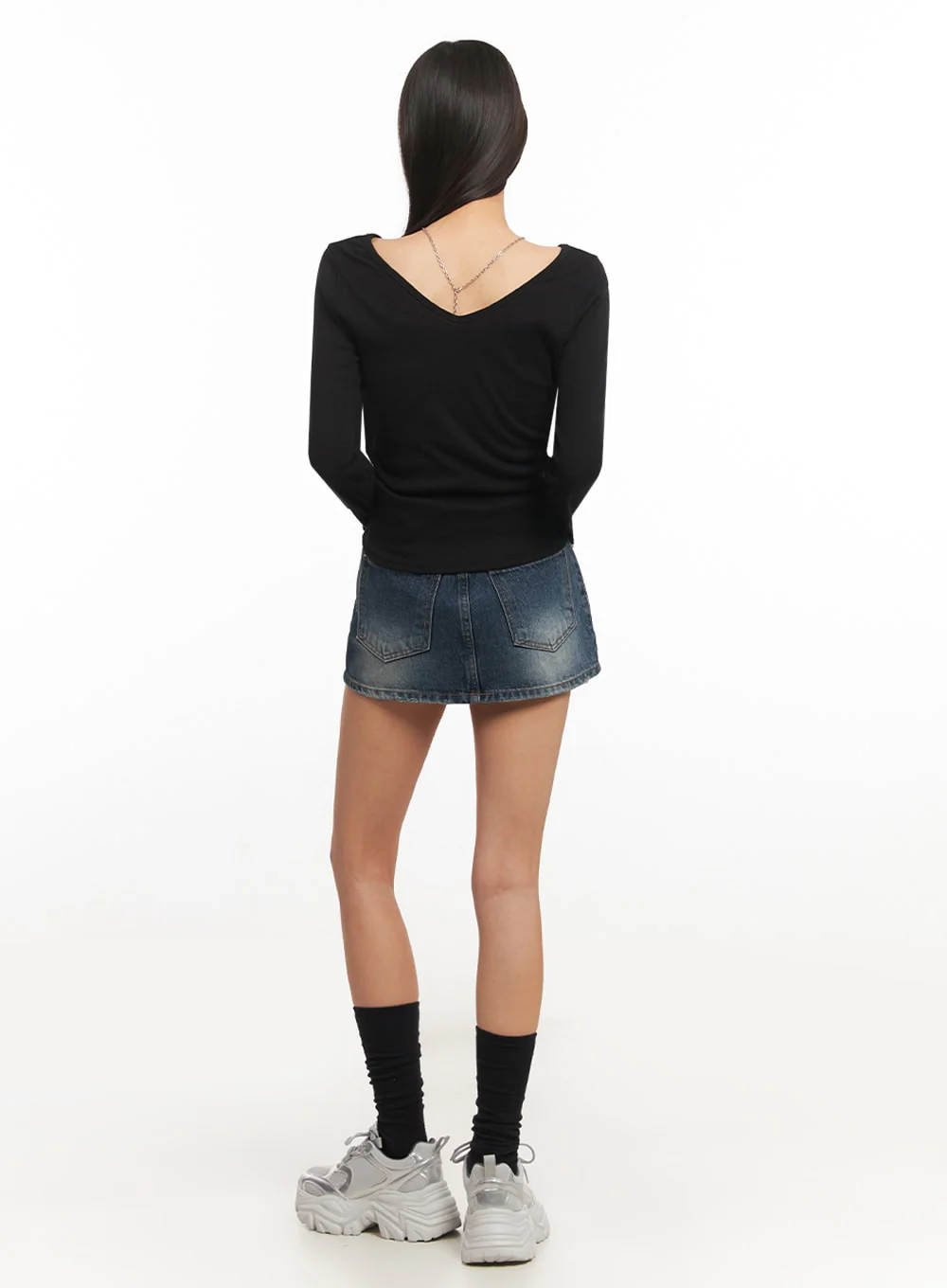 V-Neck Long Sleeve Top IA507 - Image 12