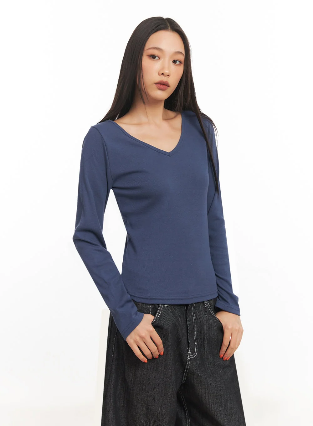V-Neck Long Sleeve Top IA507 - Image 15