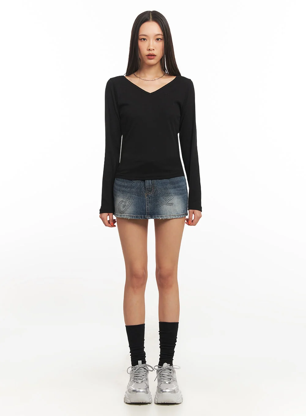 V-Neck Long Sleeve Top IA507 - Image 5