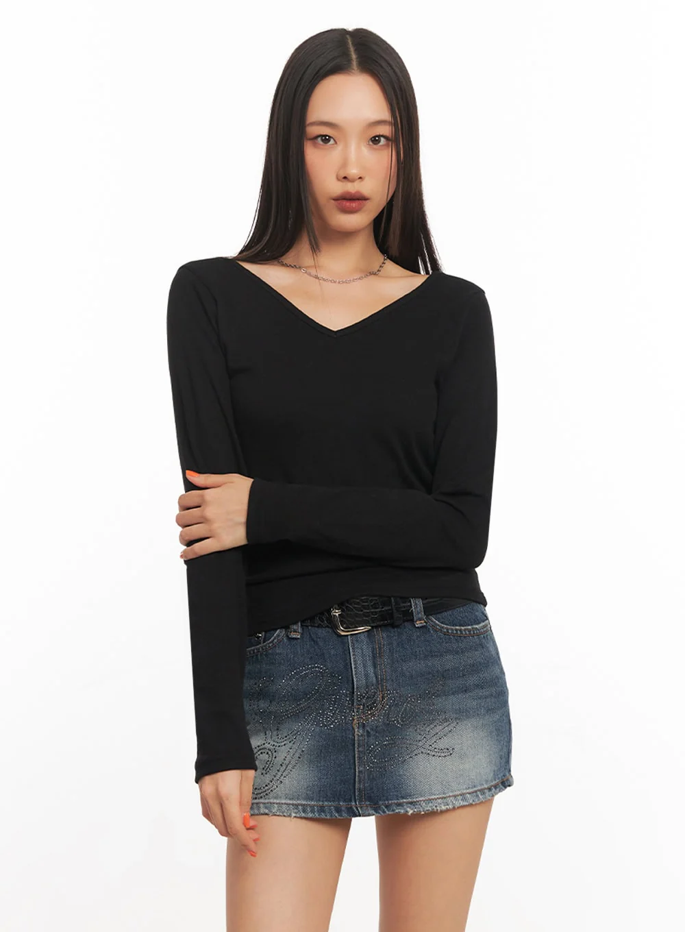 V-Neck Long Sleeve Top IA507 - Image 6