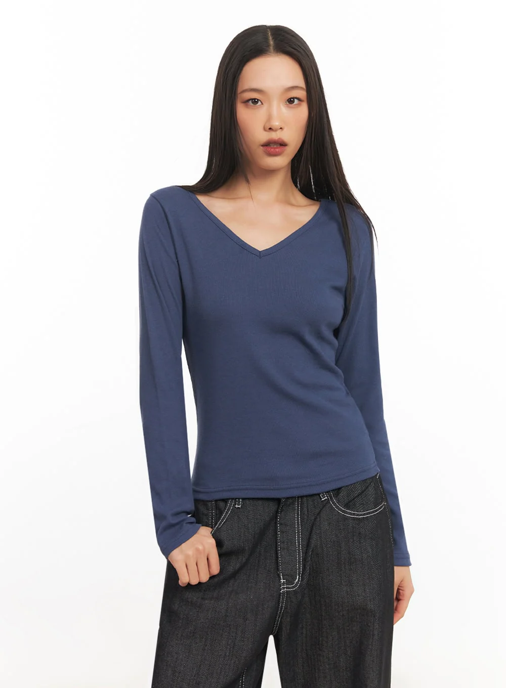 V-Neck Long Sleeve Top IA507 - Image 9