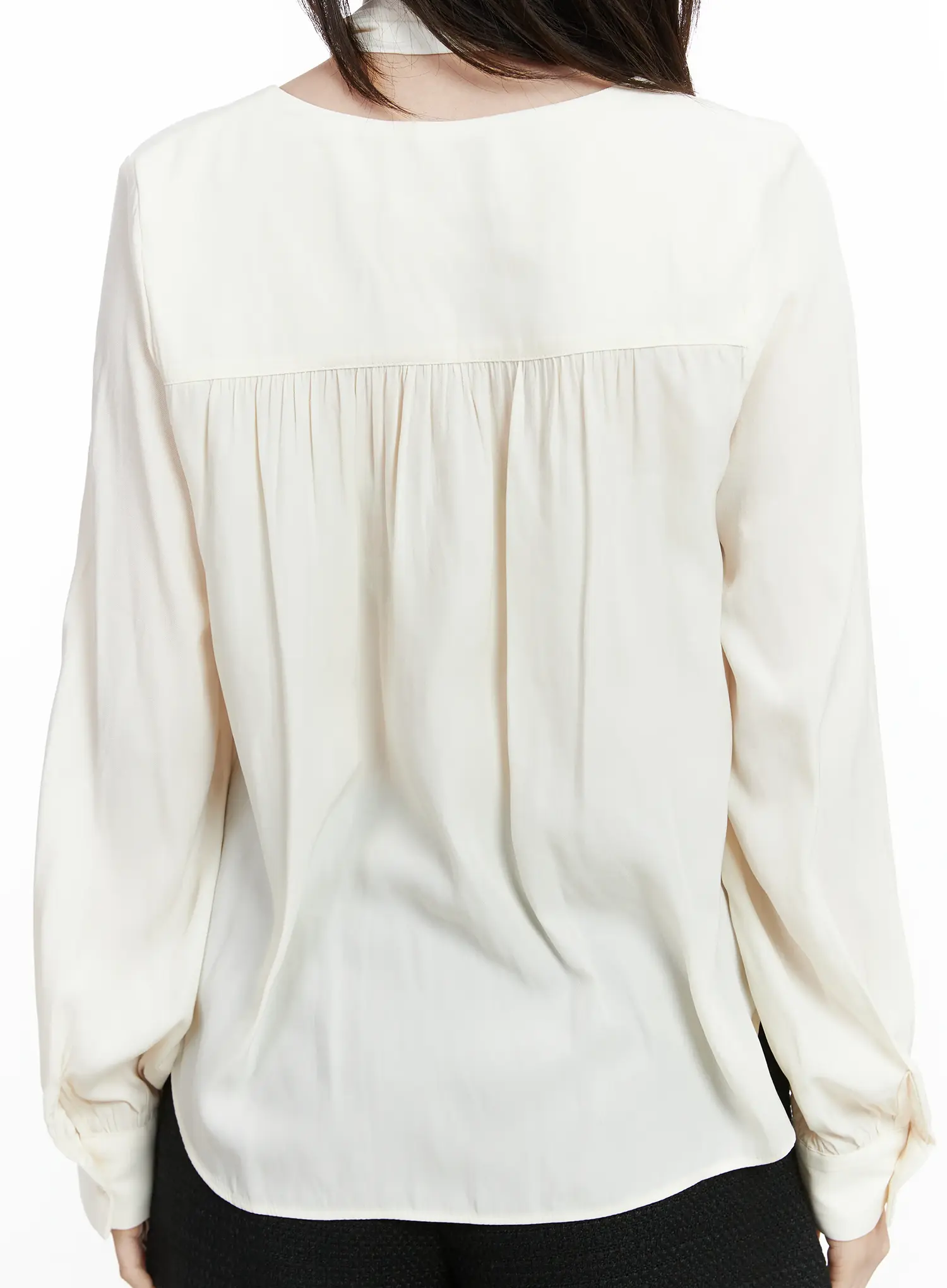 V-Neck Shirred Blouse and Scarf Set IF525 - Image 7