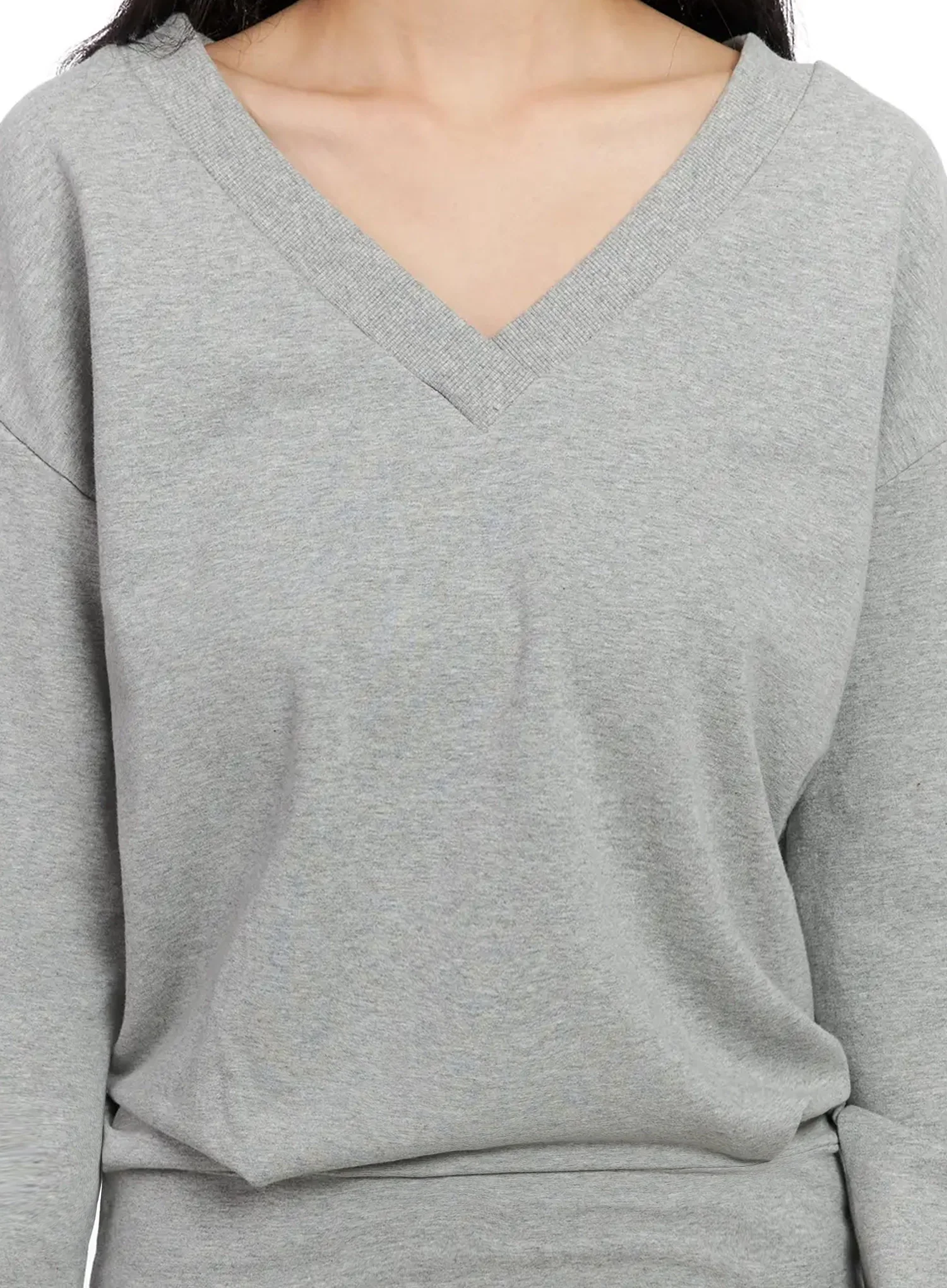 V-Neck Sweatshirt Mini Dress IN528 - Image 3