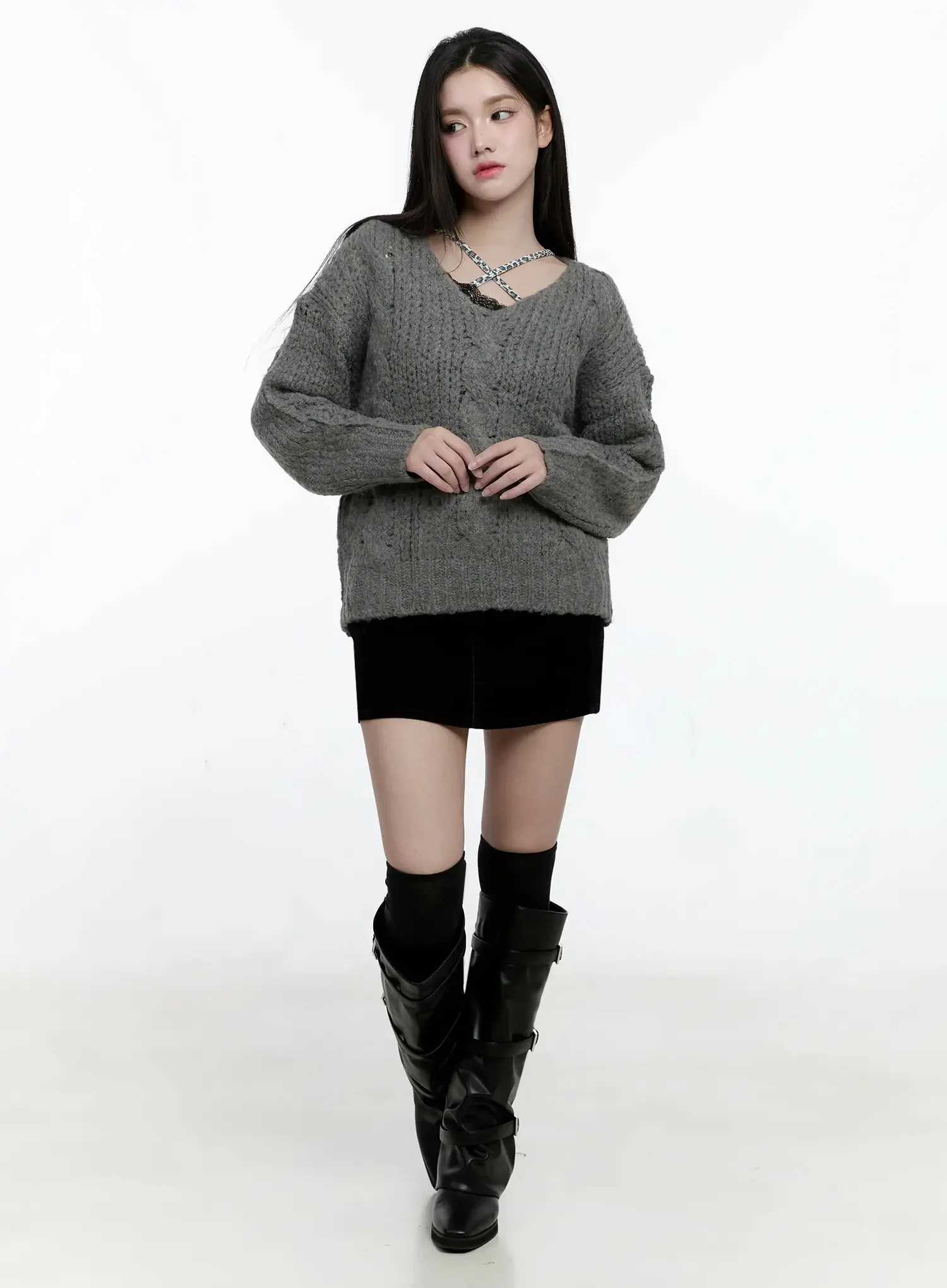 Velvet Mini Skirt IO527 - Image 6