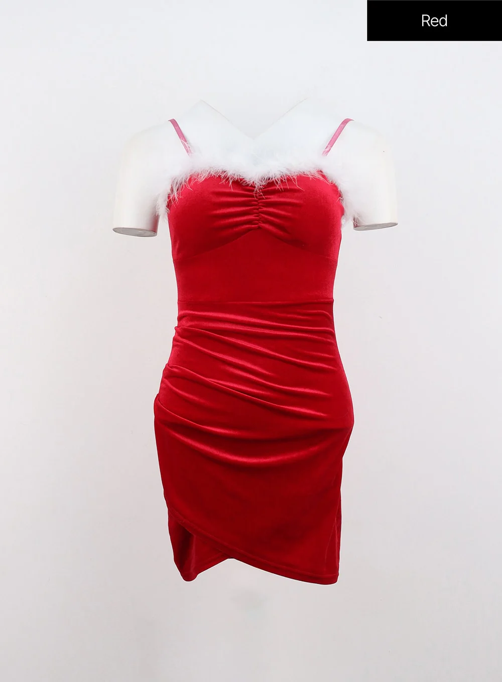 Velvet Shirring Mini Dress IN323 - Image 7