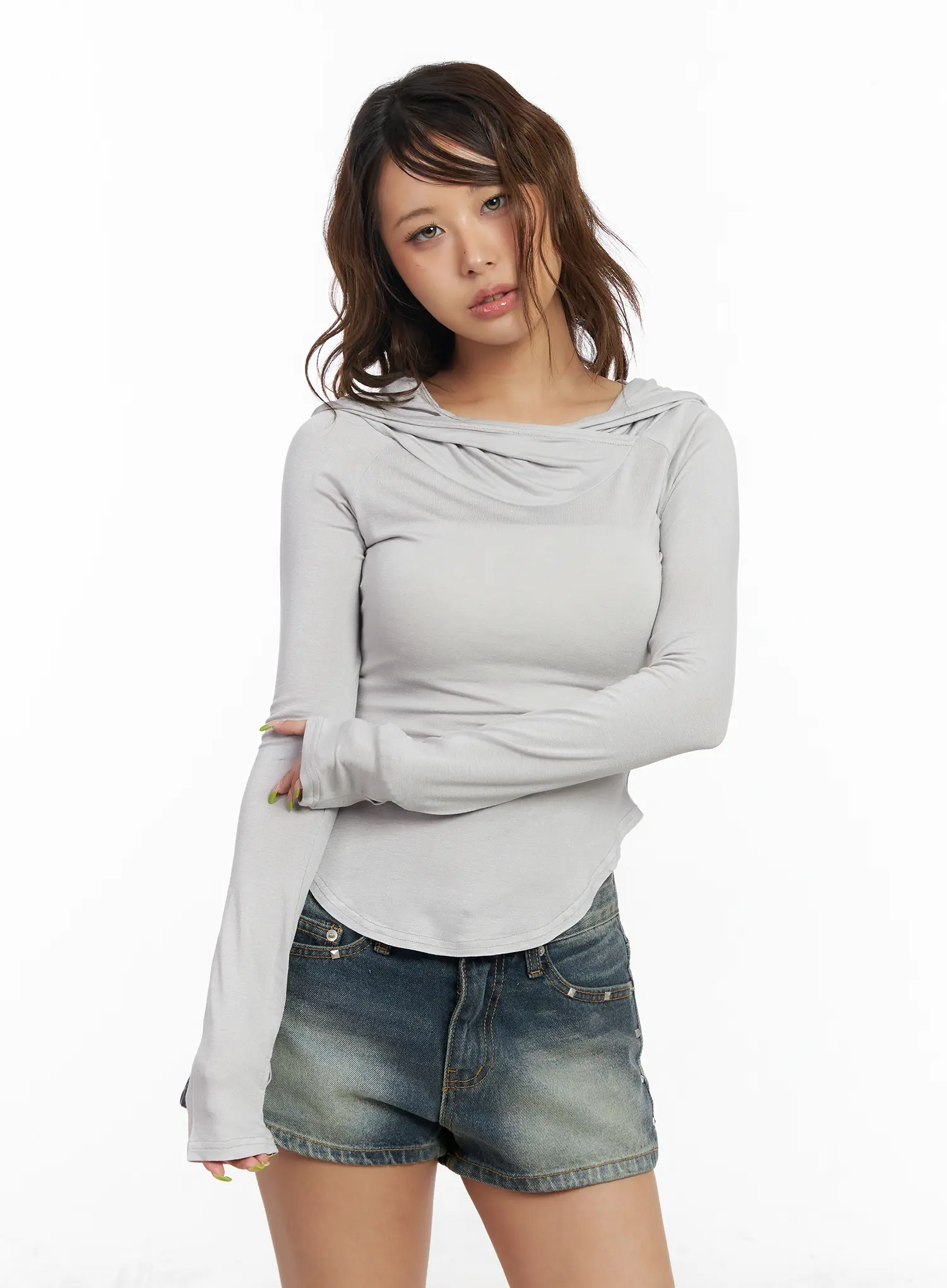 Versatile Off Shoulder Long Sleeve Hoodie CM520 - Image 4