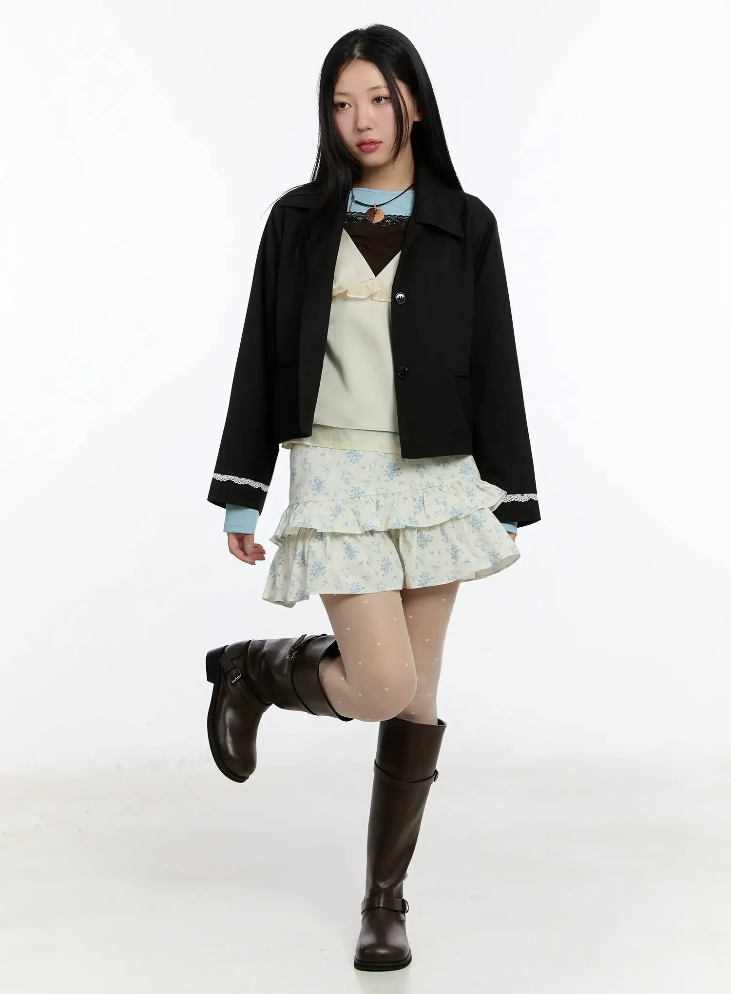 Vintage Laced Cropped Jacket IM509 - Image 10
