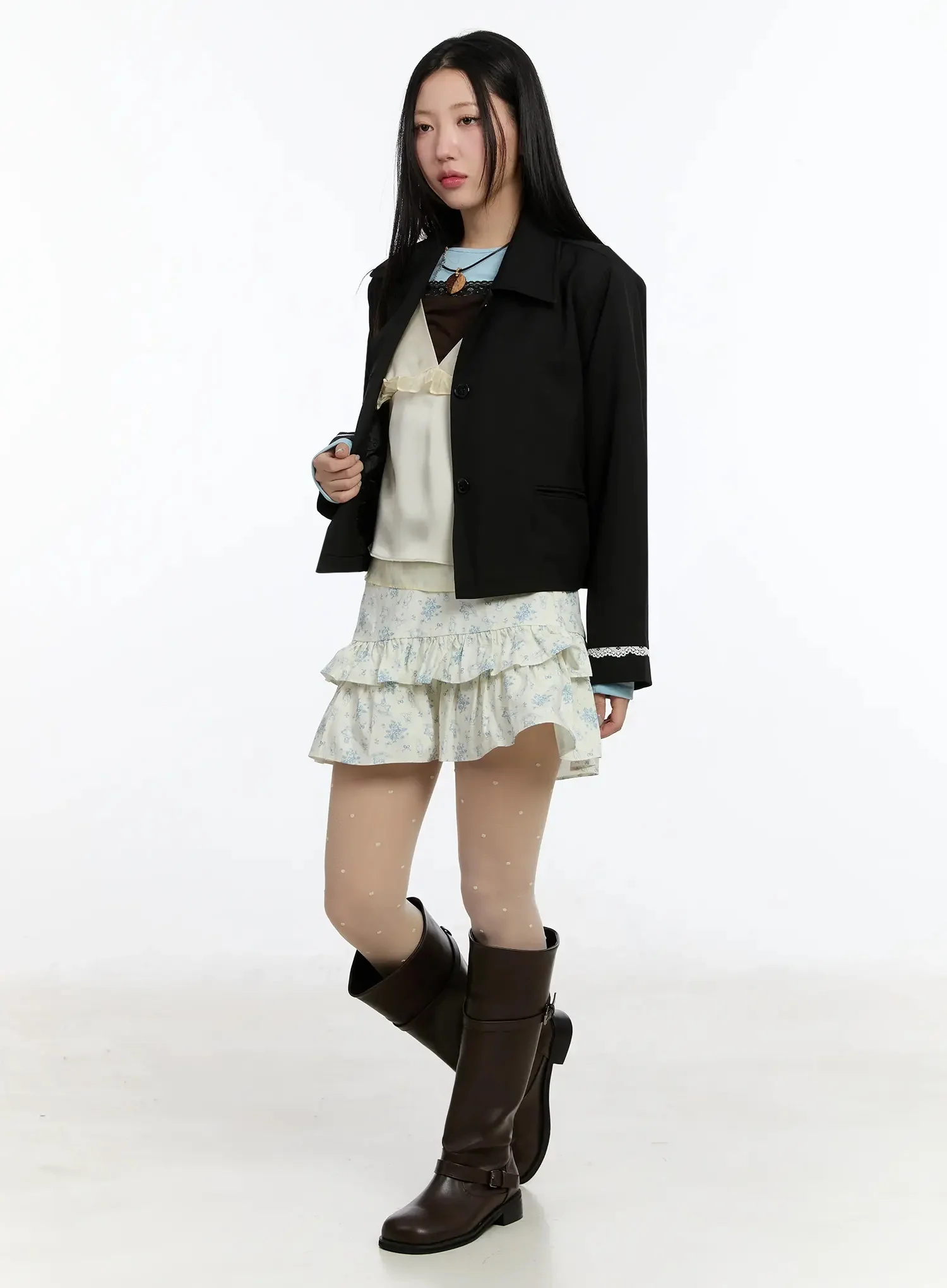 Vintage Laced Cropped Jacket IM509 - Image 11