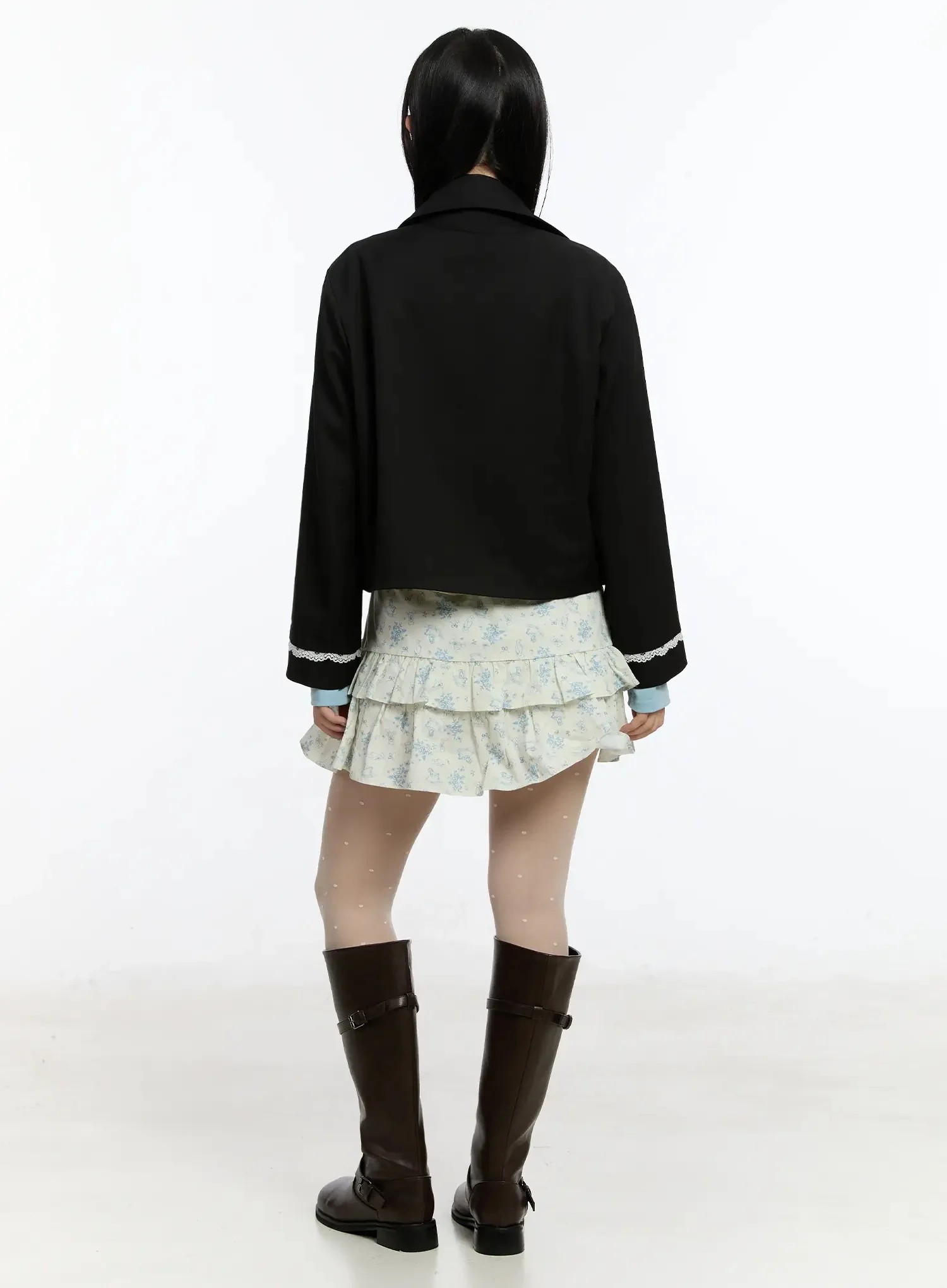 Vintage Laced Cropped Jacket IM509 - Image 12