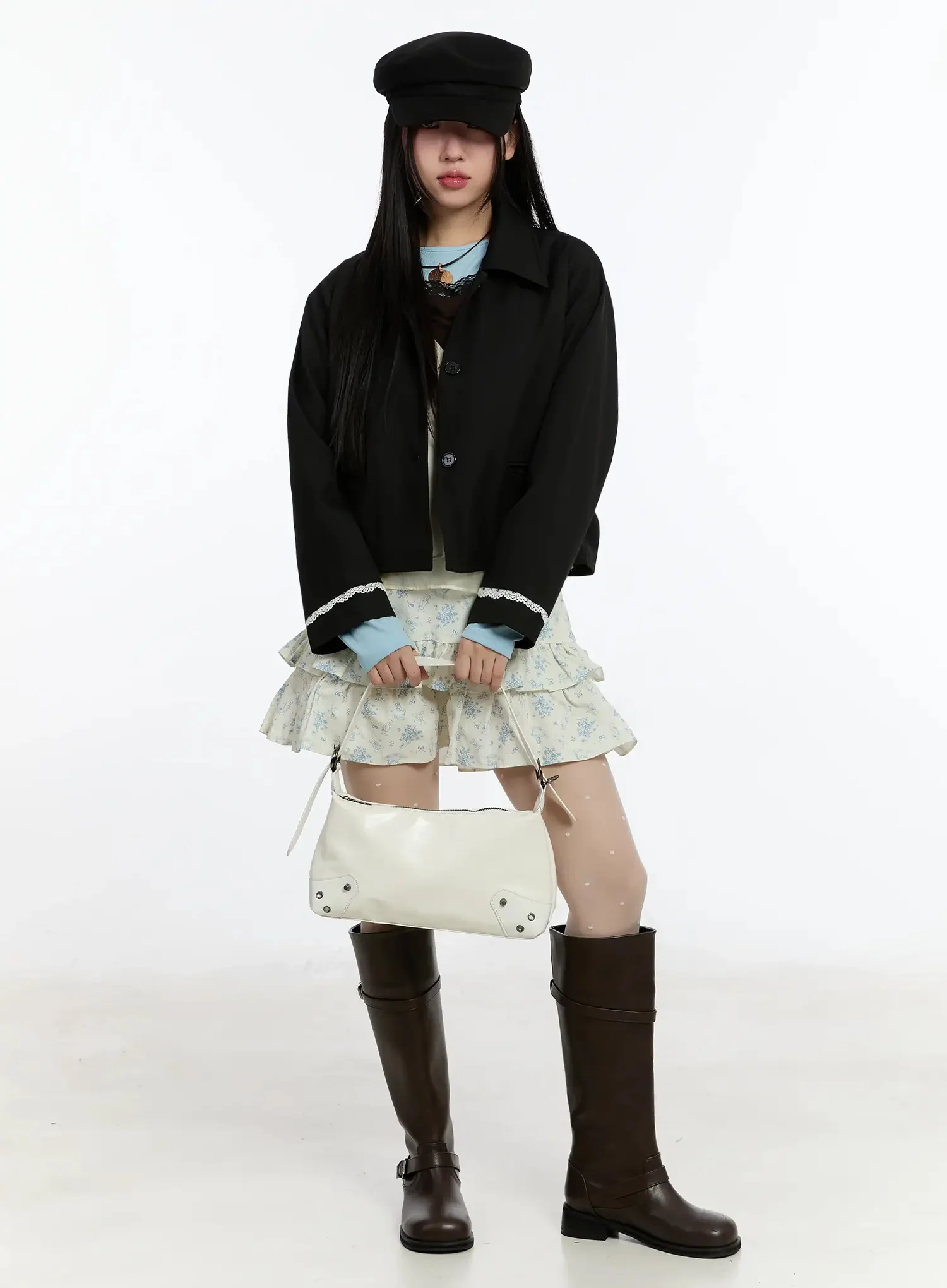 Vintage Laced Cropped Jacket IM509 - Image 4