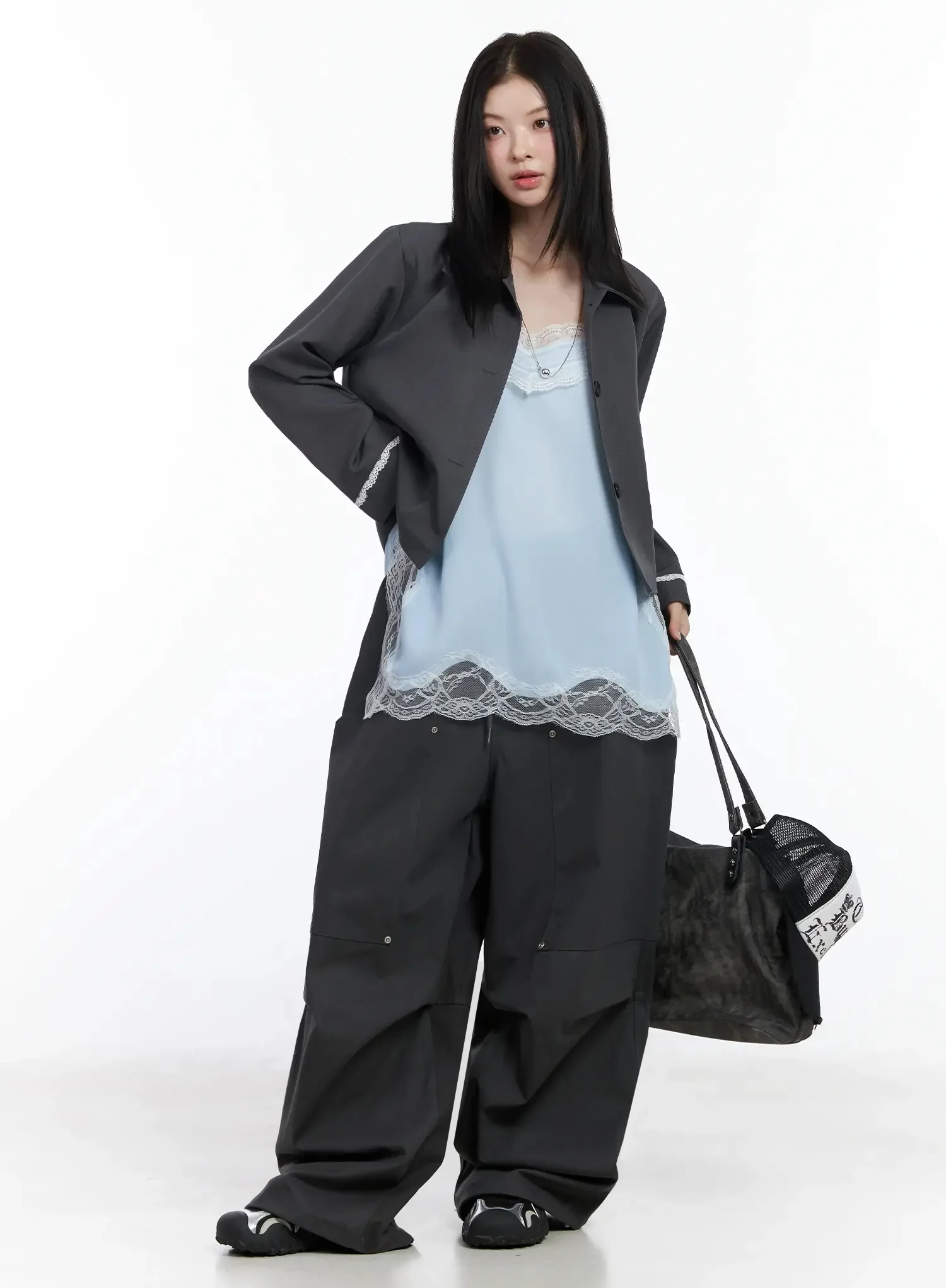 Vintage Laced Cropped Jacket IM509 - Image 5