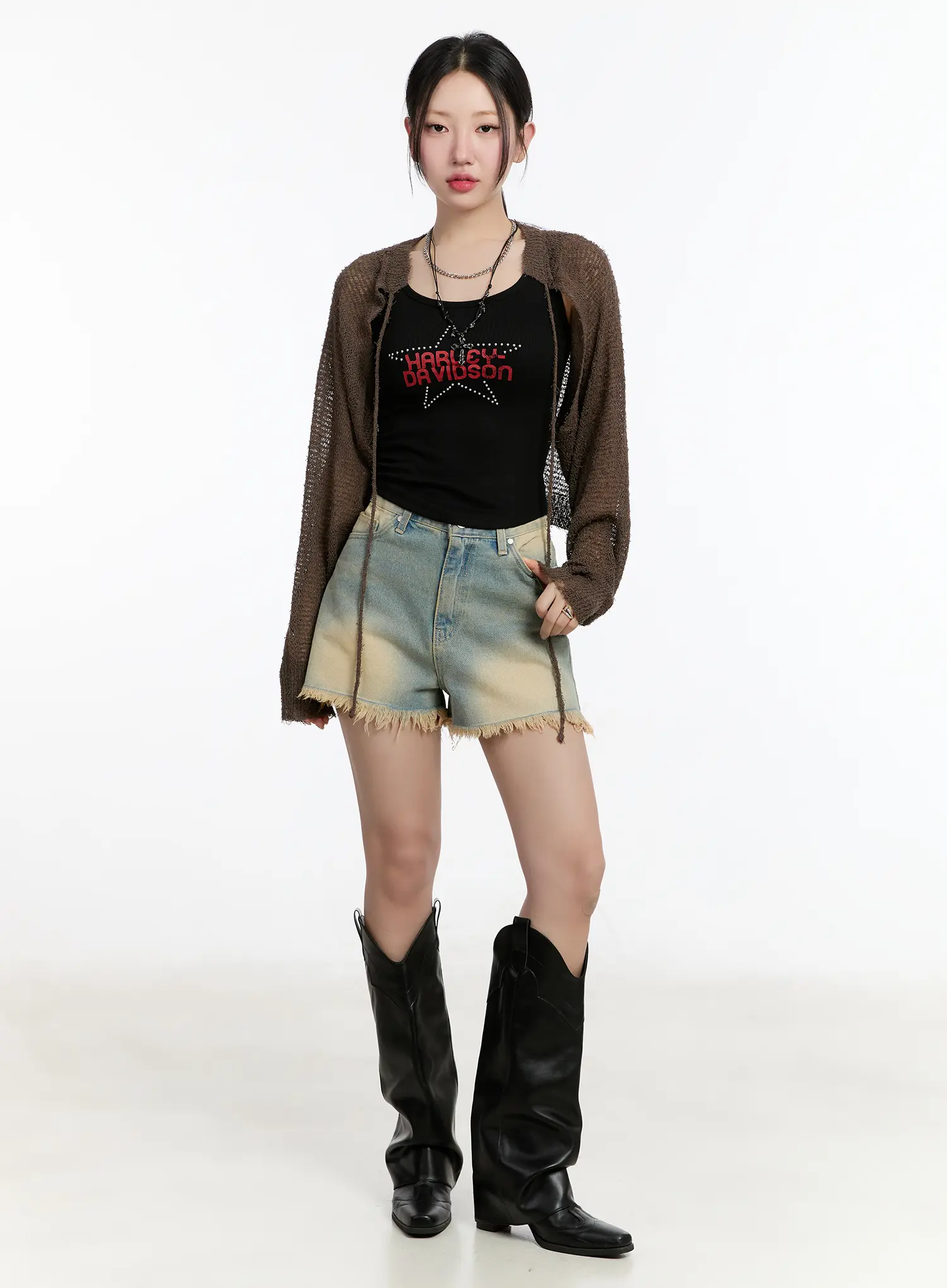 Vintage Wash Denim Shorts CM511 - Image 5