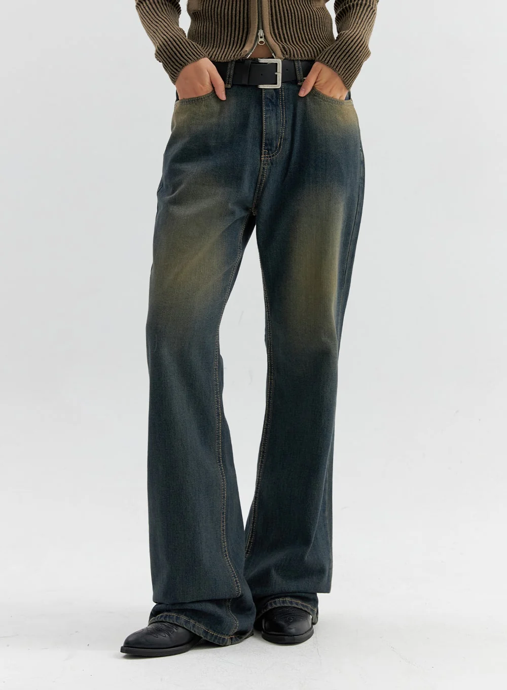 Vintage Wash Flare Jeans CO306 - Image 9