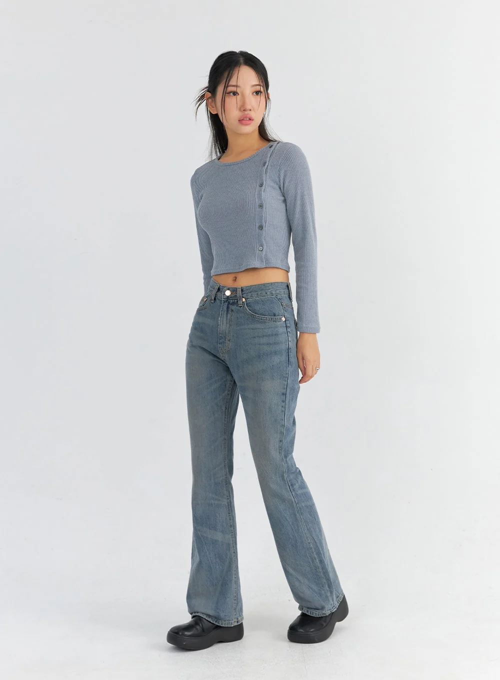 Vintage Washed Bootcut Jeans CO325 - Image 8
