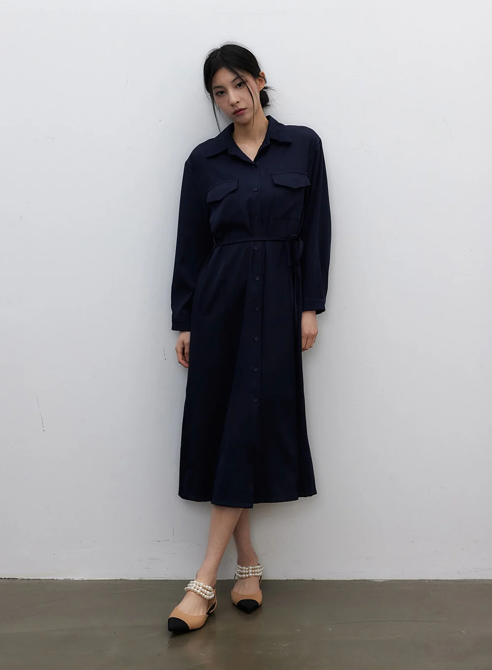 Waist Detail Maxi Shirt Dress IY331 - Image 3