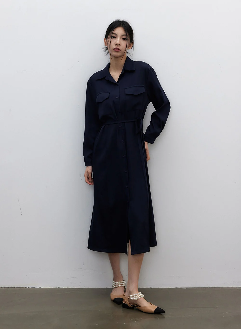 Waist Detail Maxi Shirt Dress IY331 - Image 4