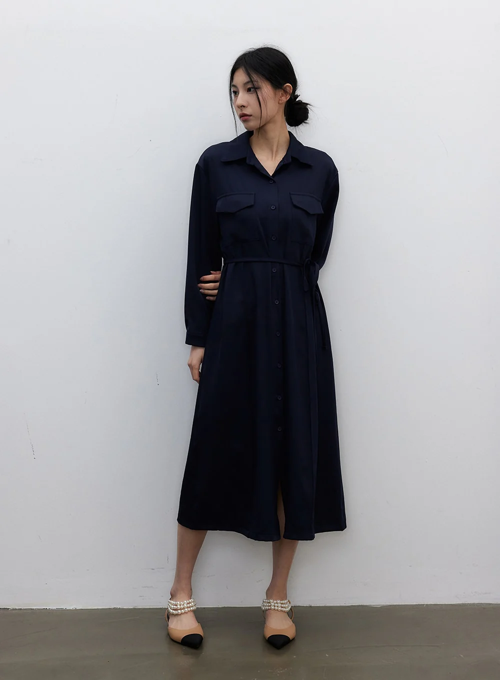 Waist Detail Maxi Shirt Dress IY331 - Image 6