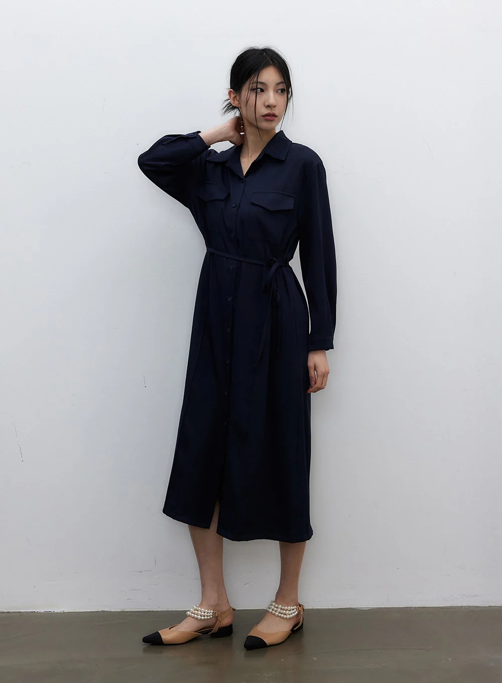 Waist Detail Maxi Shirt Dress IY331 - Image 7