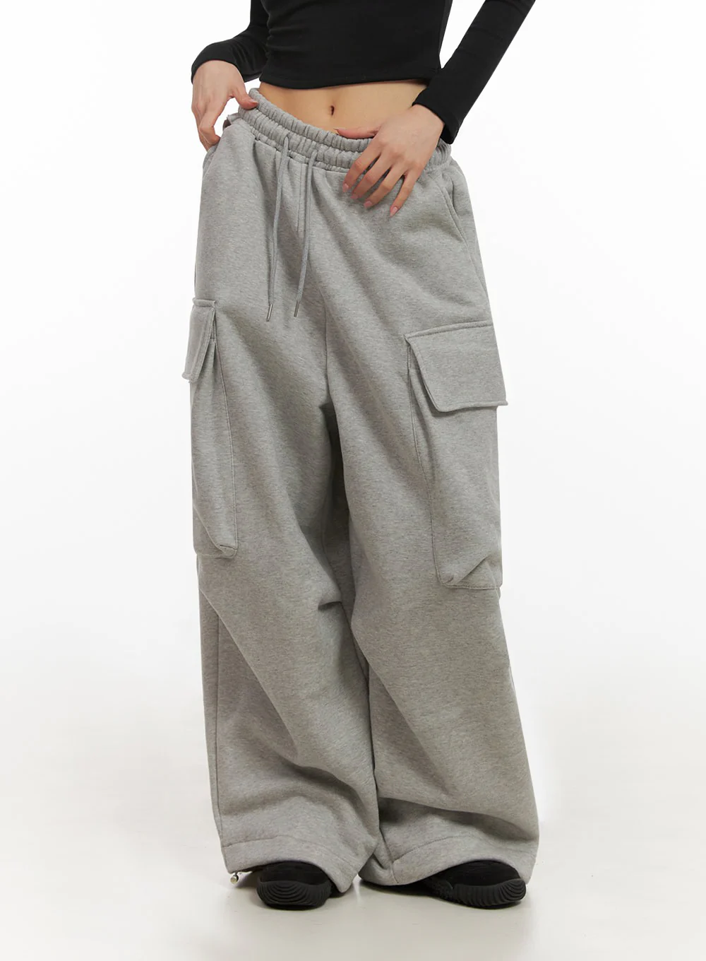 Warm Wide-Leg Cargo Sweatpants ID431 - Image 4